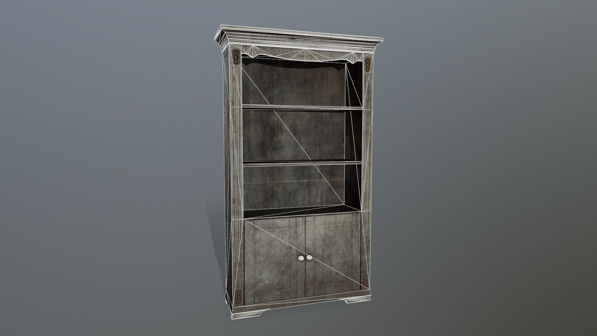 Cupboard 1 wooden cabinet Low-poly 3D model_10