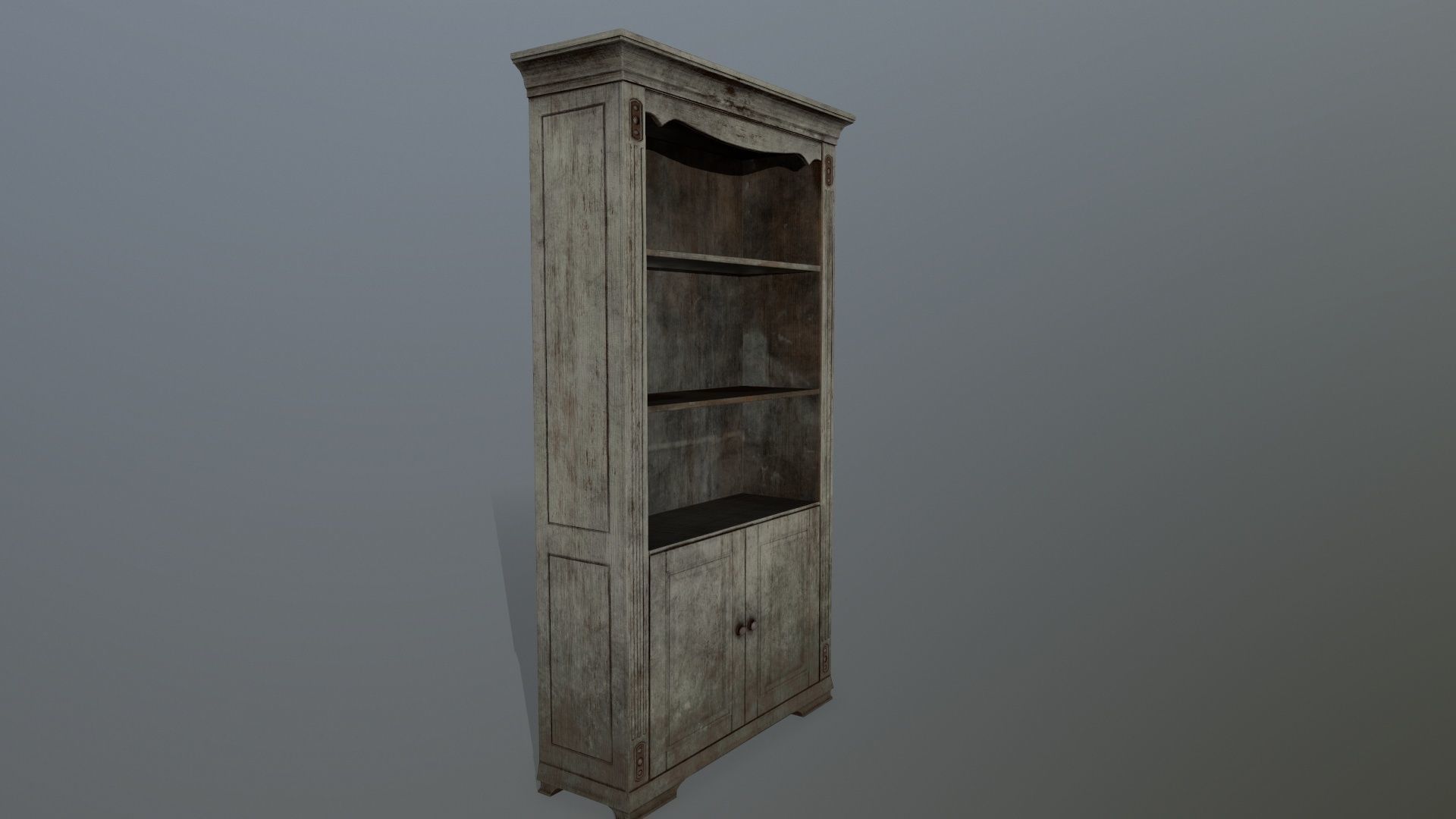 Cupboard 1 wooden cabinet Low-poly 3D model_2
