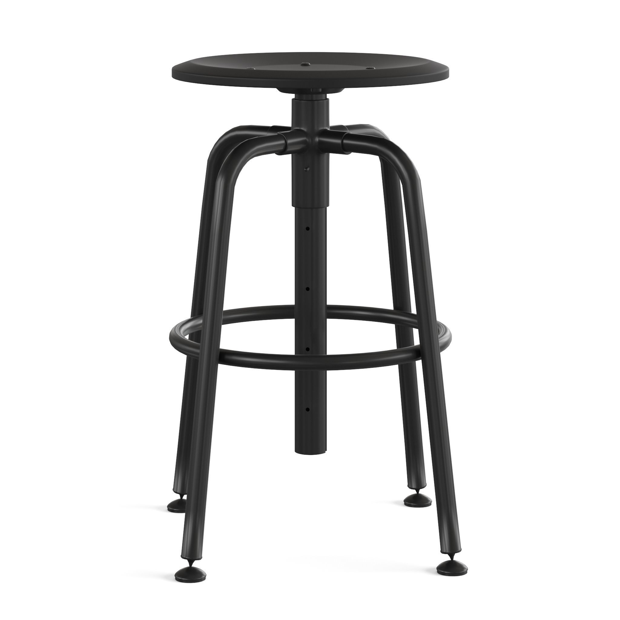 kullaberg-stool stool with wooden seat and metal legs 3D model_2