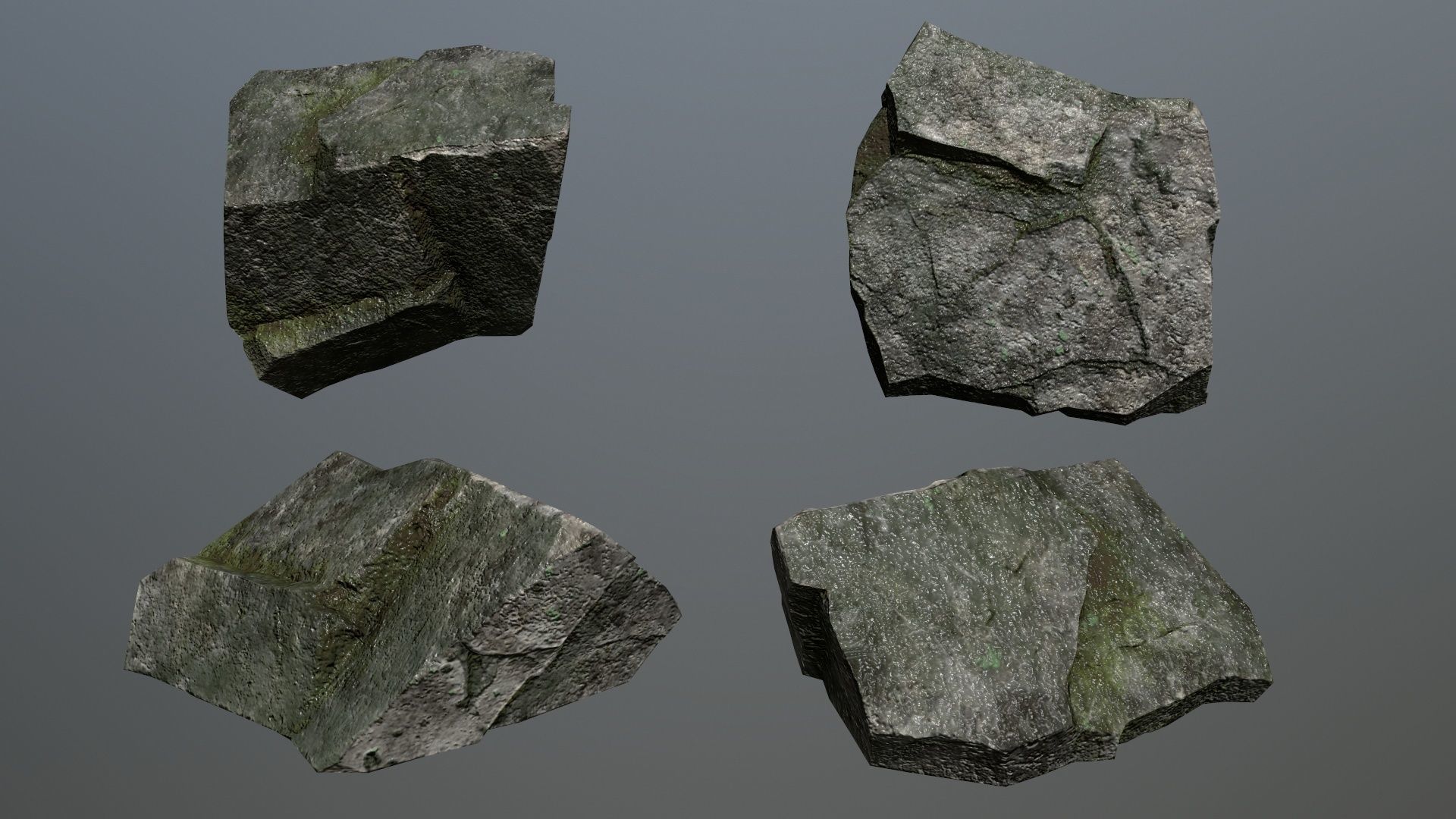 Rock Set 3 Low-poly 3D model_5