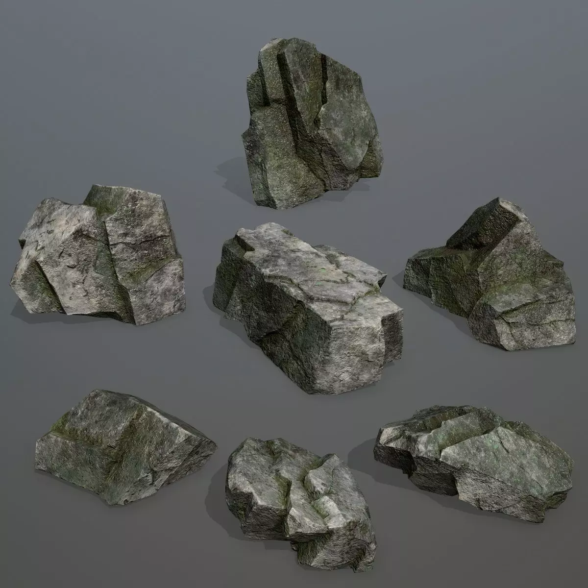 Rock Set 3 Low-poly 3D model_0