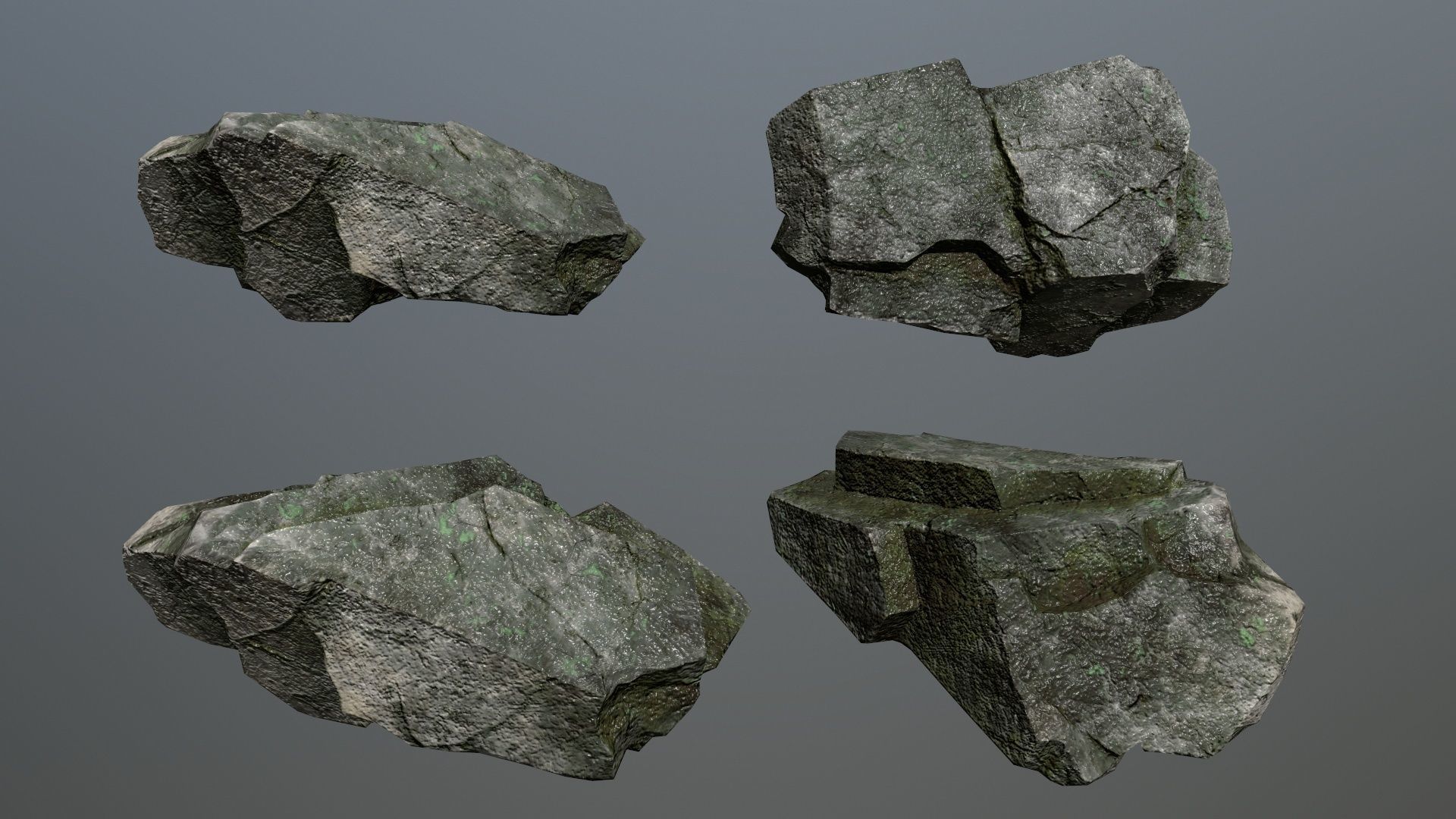 Rock Set 3 Low-poly 3D model_8