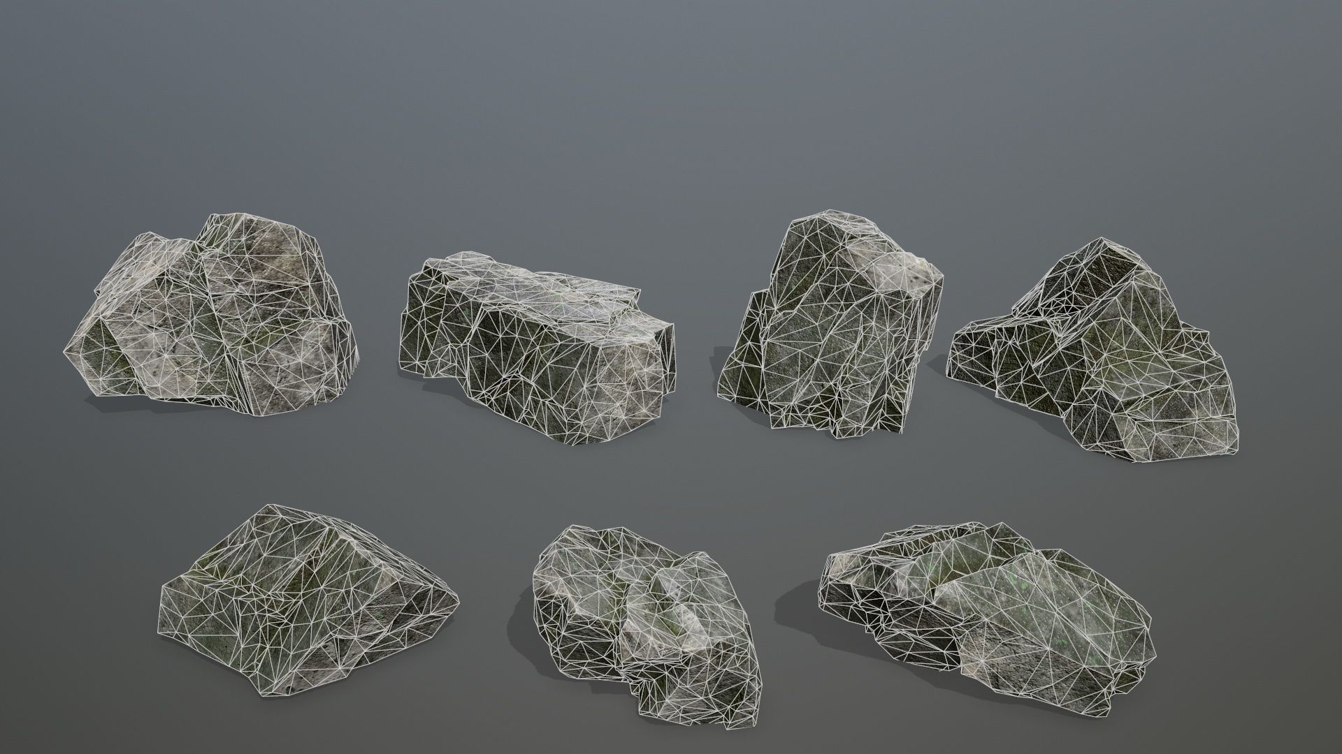 Rock Set 3 Low-poly 3D model_17