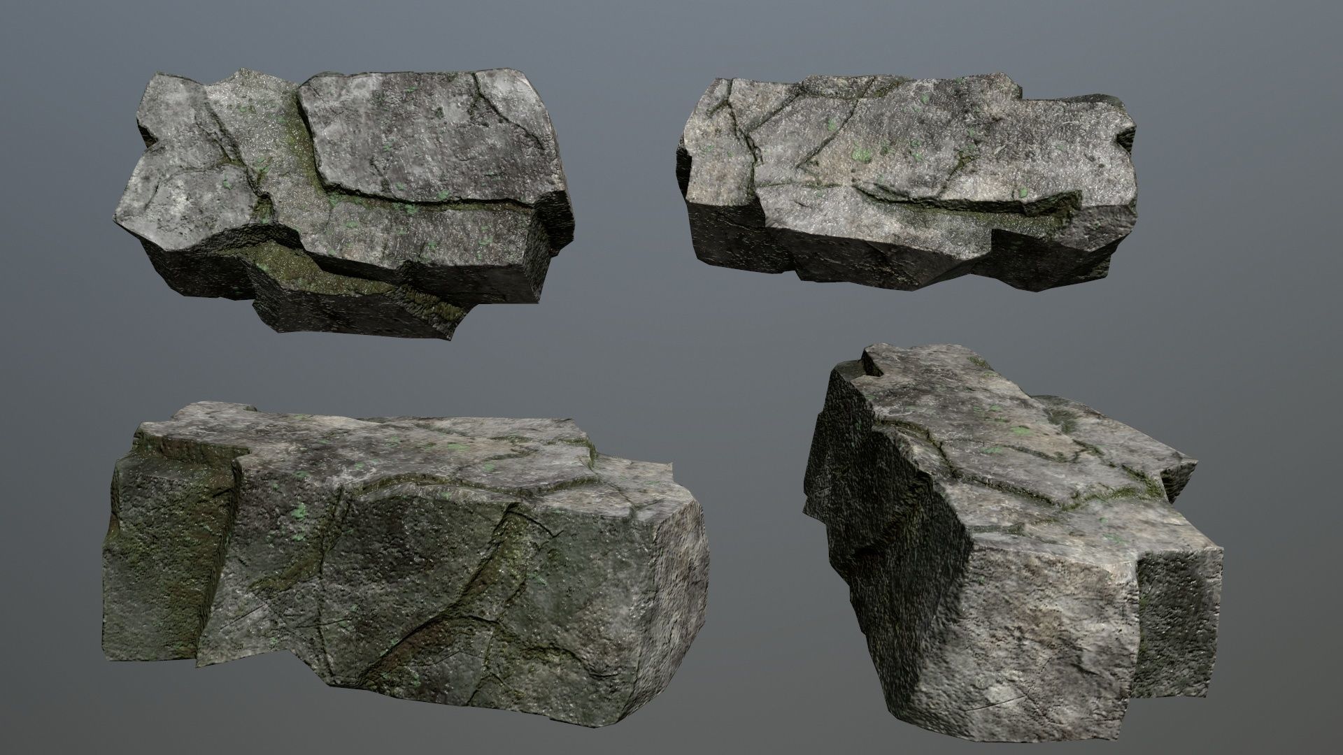 Rock Set 3 Low-poly 3D model_3