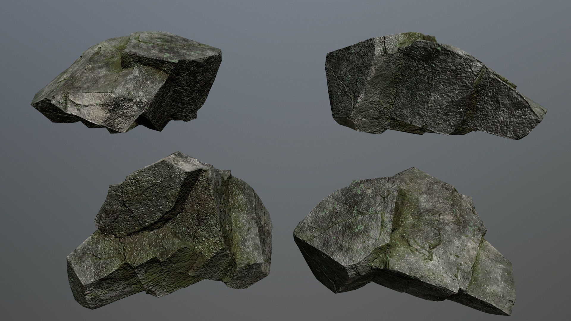 Rock Set 3 Low-poly 3D model_6
