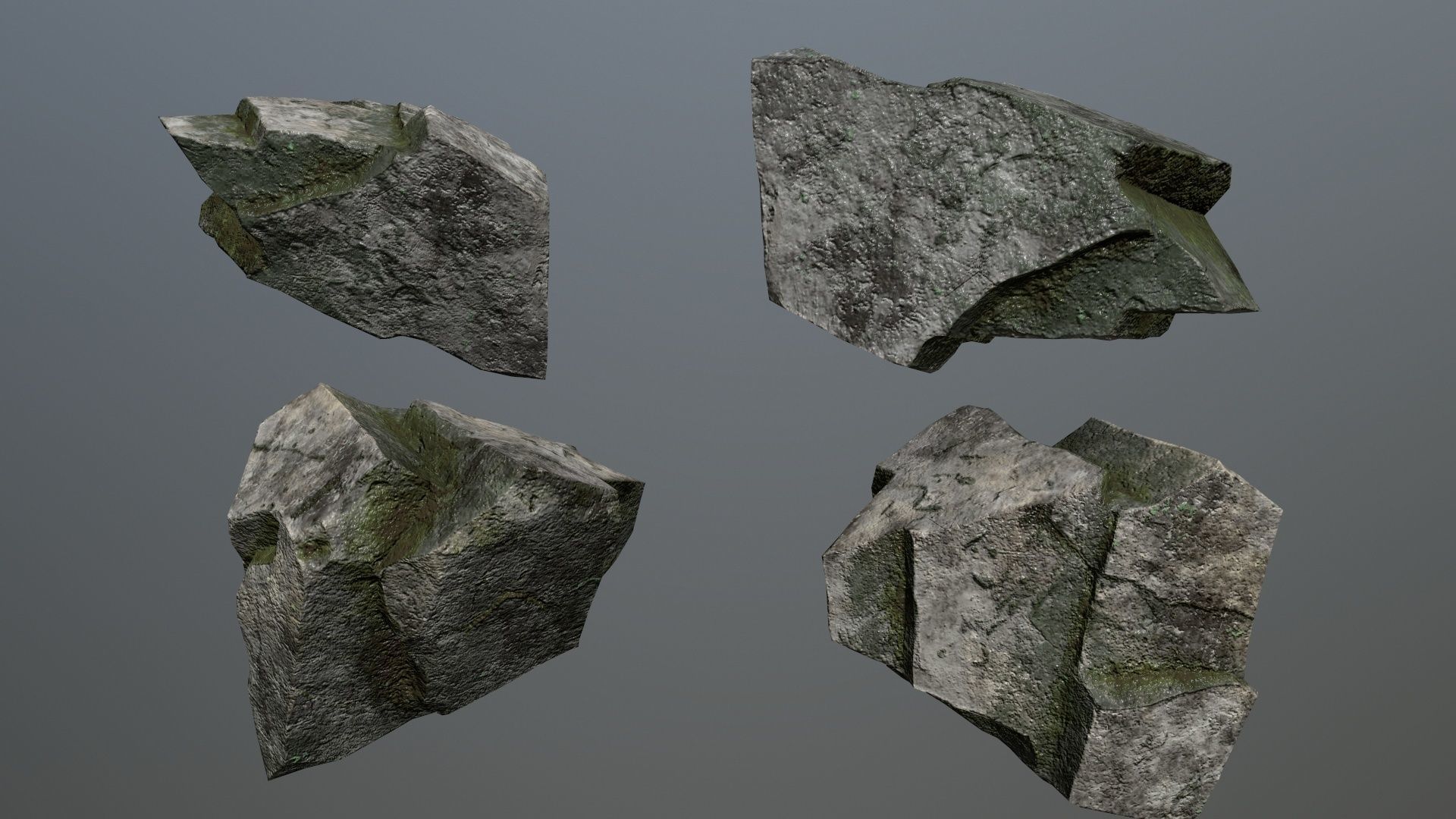 Rock Set 3 Low-poly 3D model_9