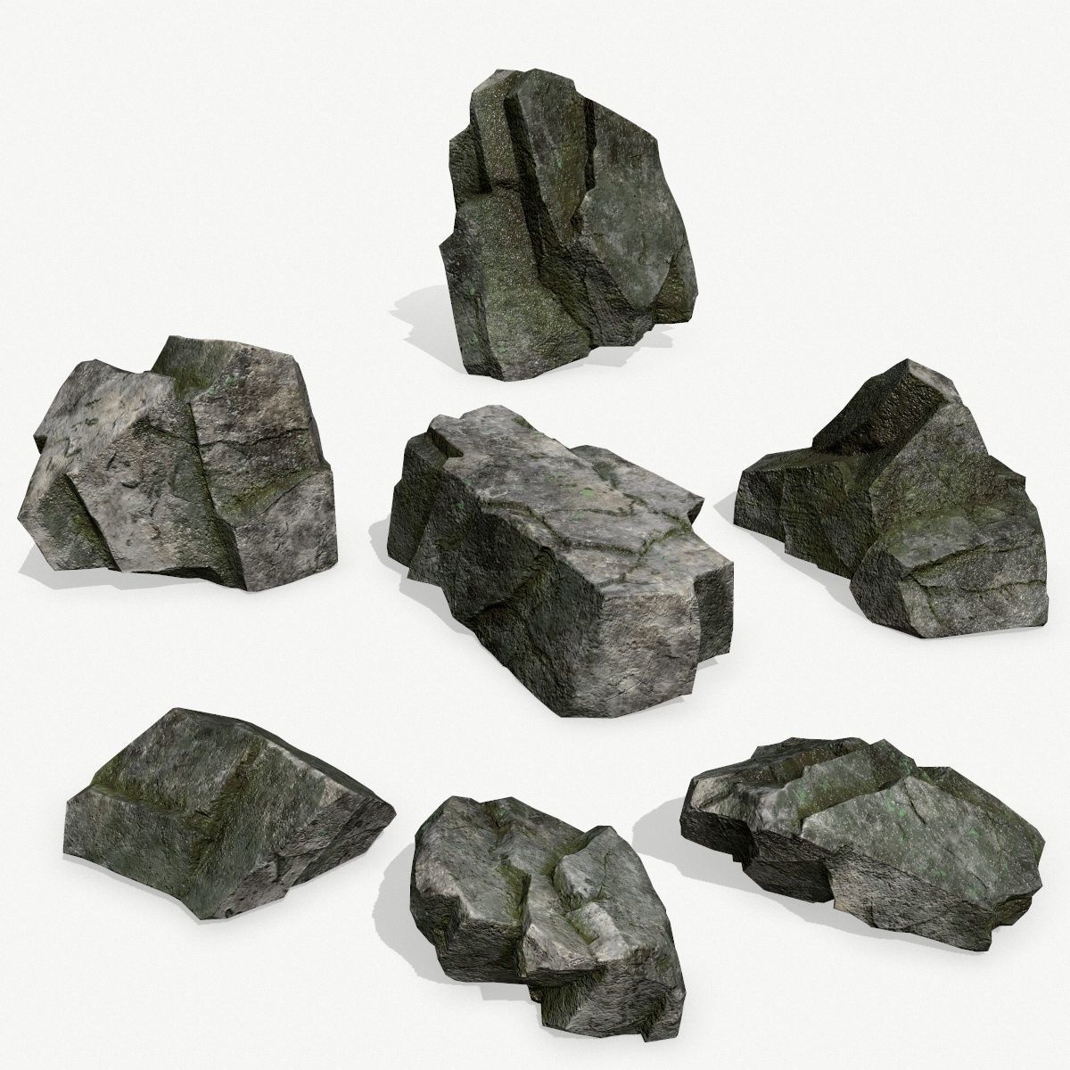 Rock Set 3 Low-poly 3D model_1