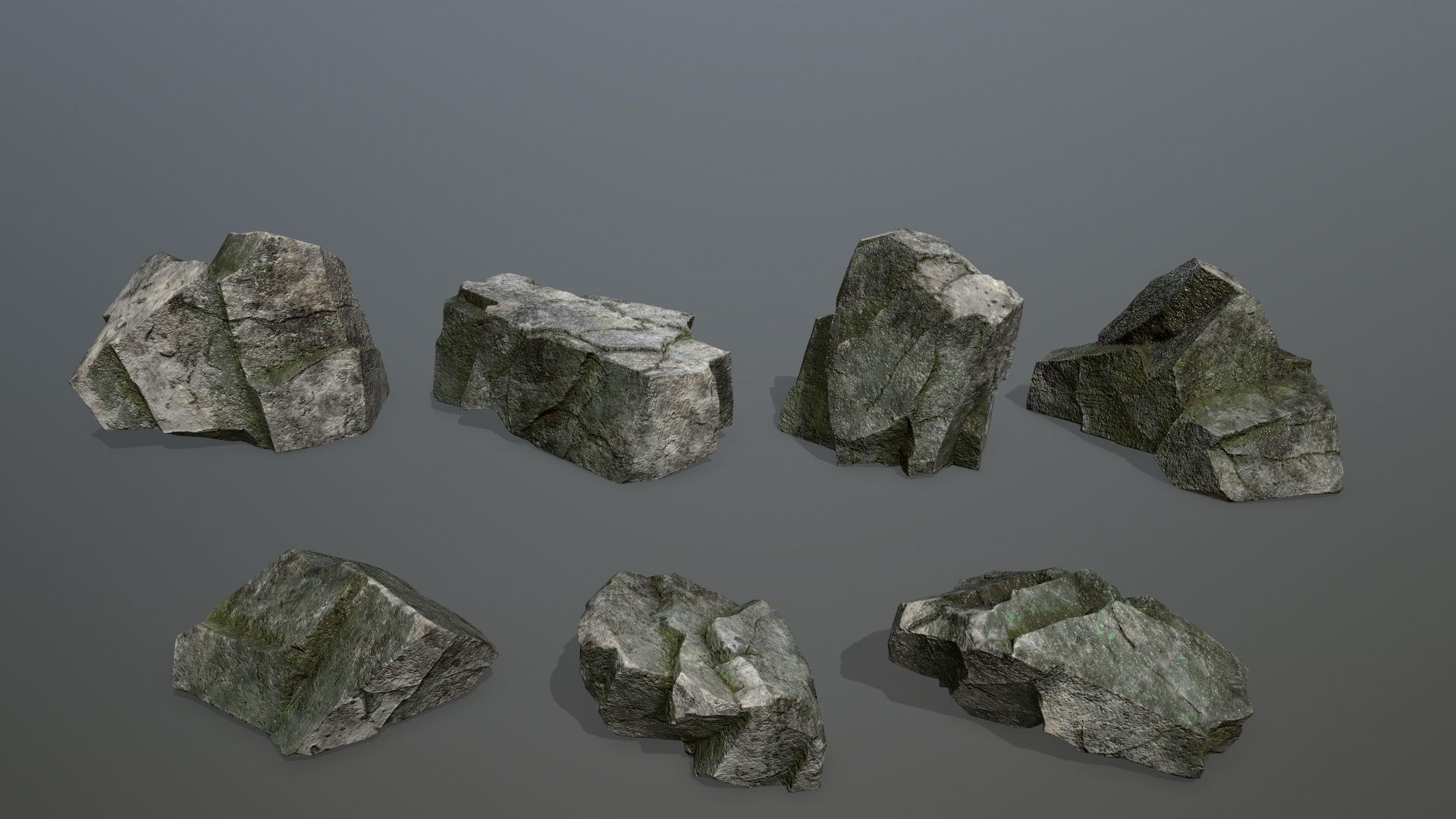Rock Set 3 Low-poly 3D model_2