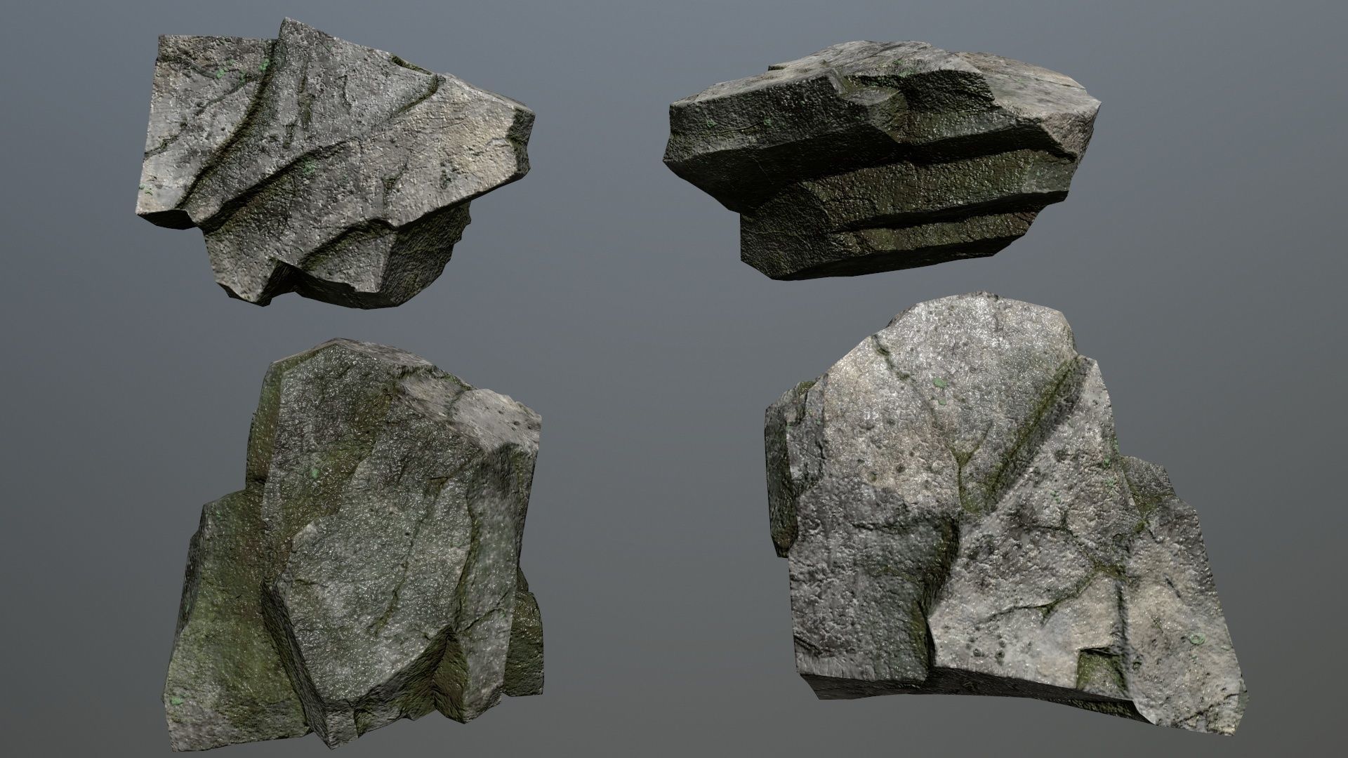 Rock Set 3 Low-poly 3D model_4