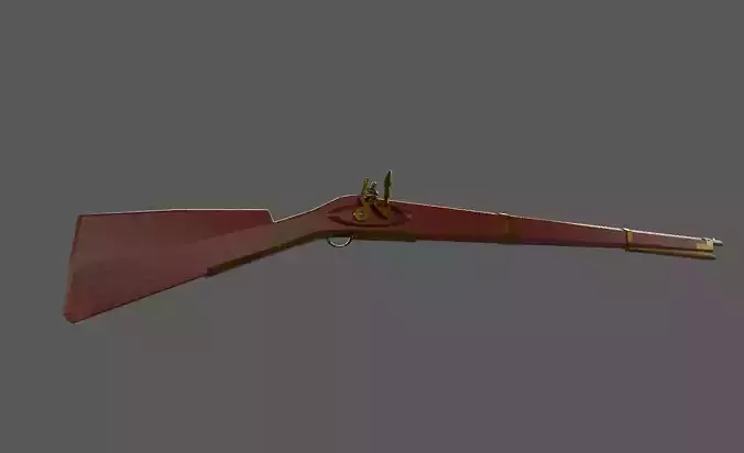 France musket 1752 Low-poly 3D model