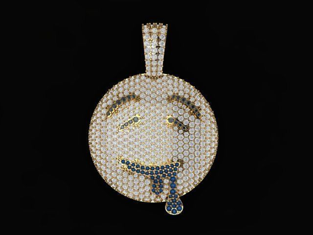 emoji gem pendant 3D print model_18