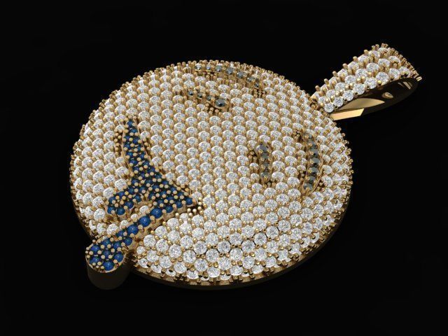 emoji gem pendant 3D print model_24