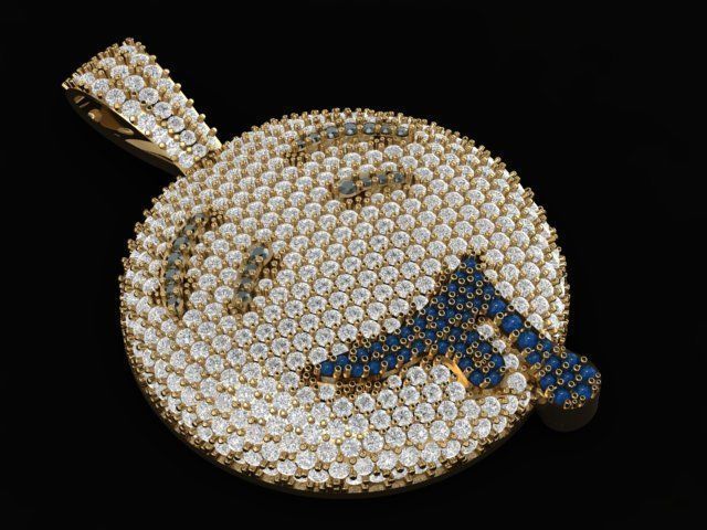 emoji gem pendant 3D print model_5