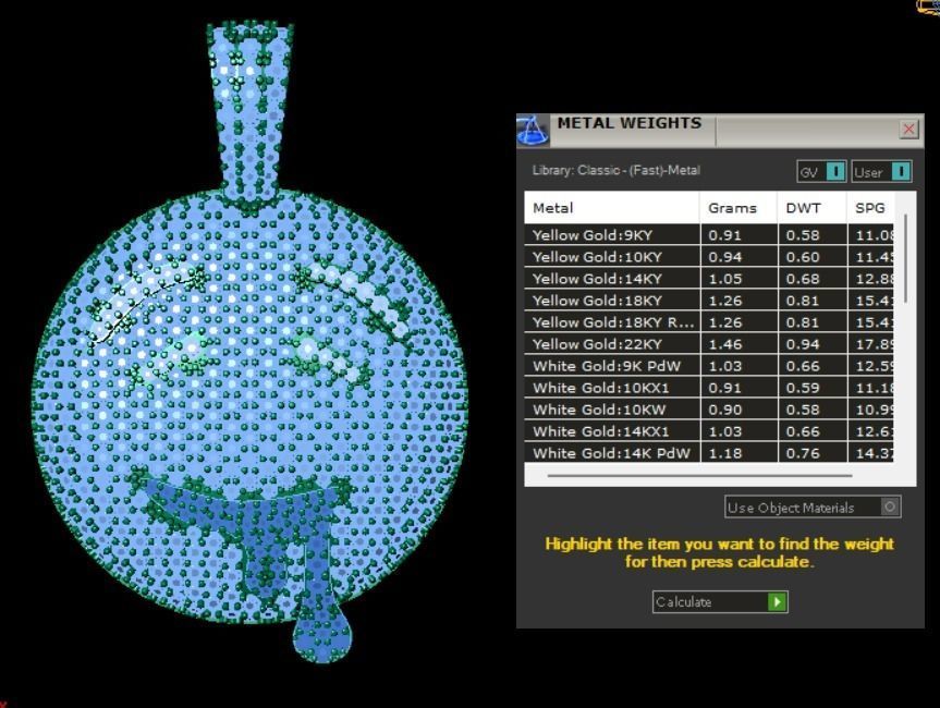 emoji gem pendant 3D print model_16
