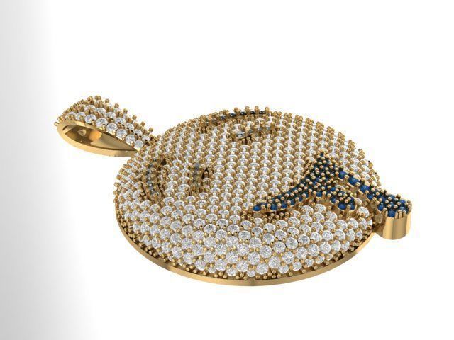 emoji gem pendant 3D print model_4