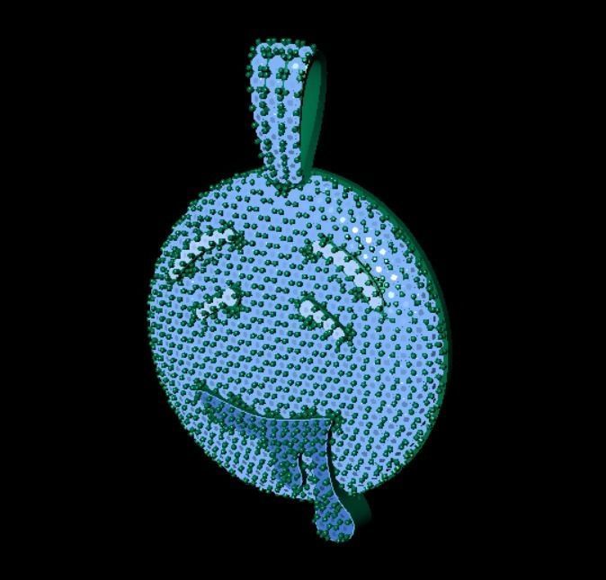 emoji gem pendant 3D print model_9
