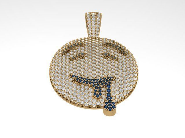 emoji gem pendant 3D print model_10