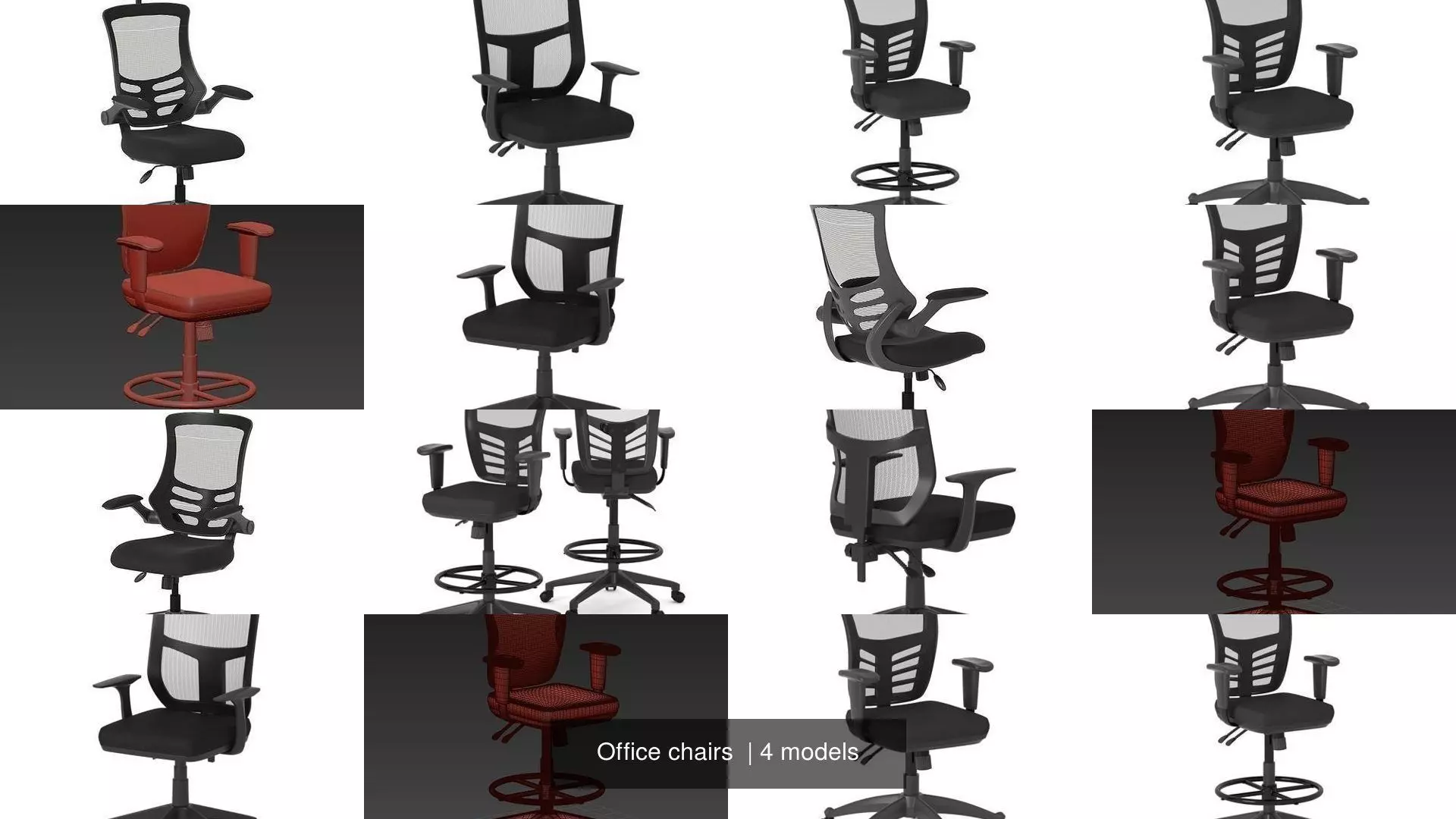 Office chairs  3D Model Collection_0