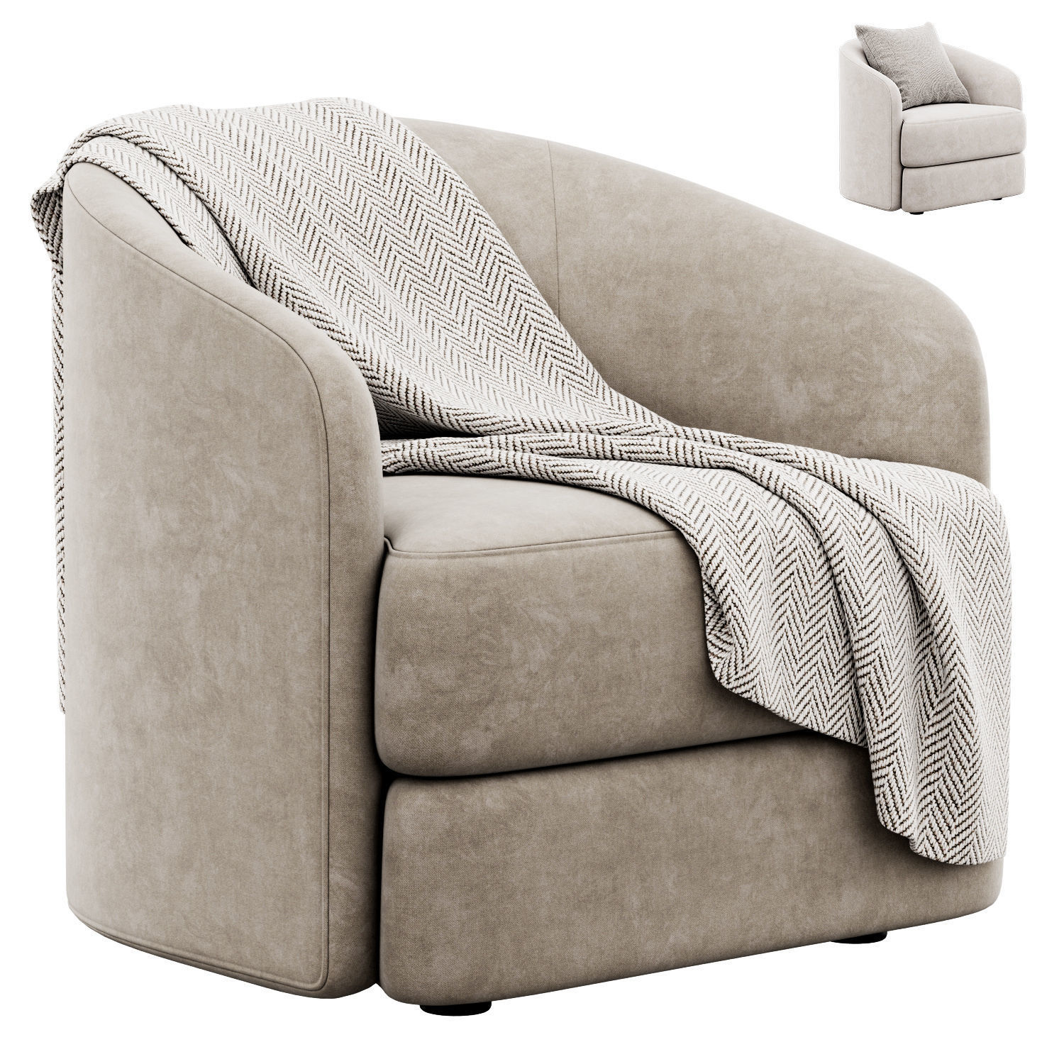  Armchair Covent by New Work 3D model_1