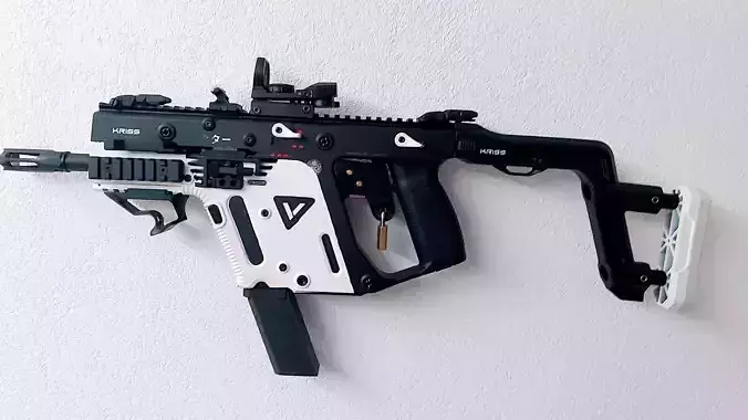 Airsoft Krytac Kriss Vector Wall Mount and Trigger Lock 3D print model