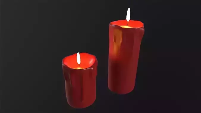 Candles 3D Model two