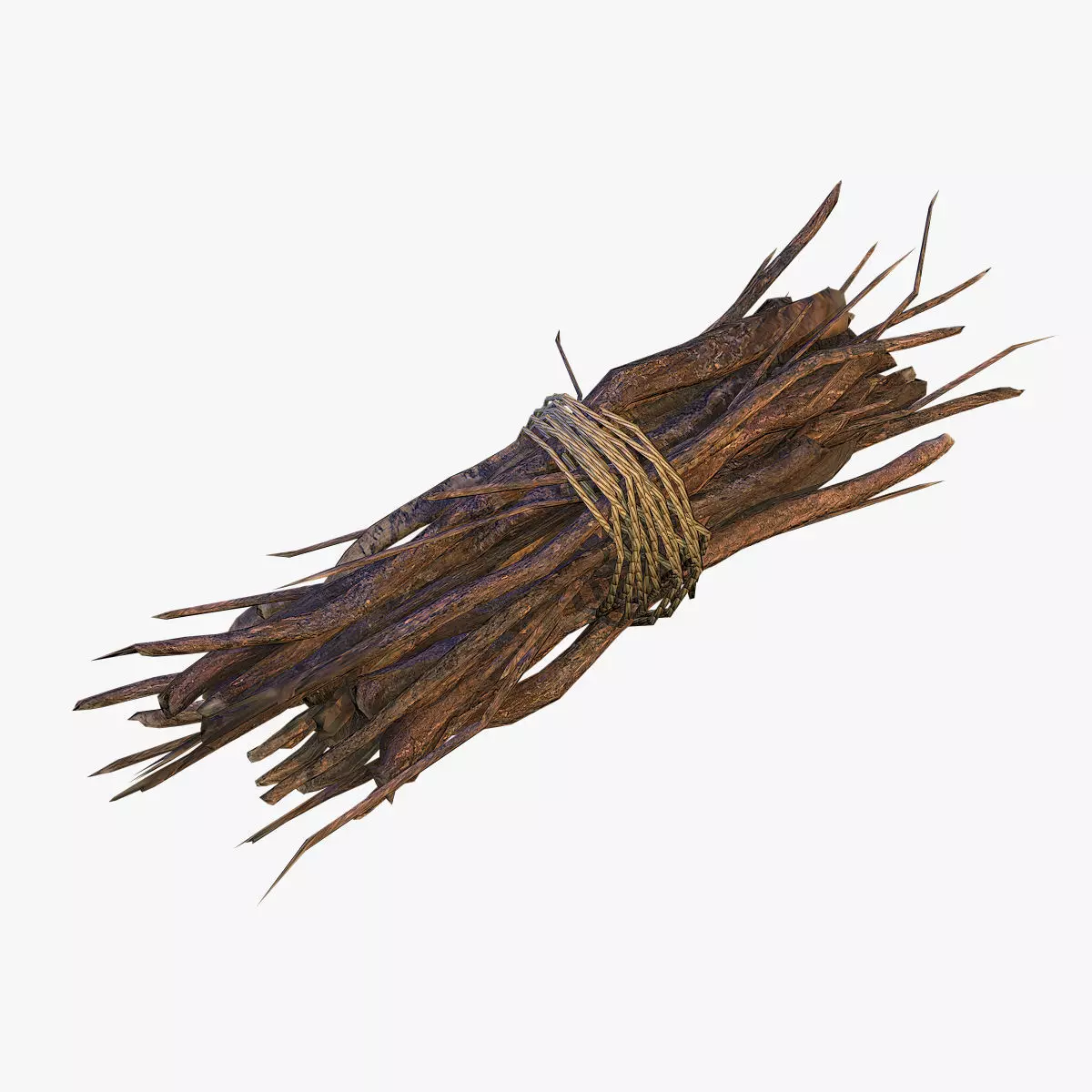Brushwood bundle of sticks Low-poly 3D model_0
