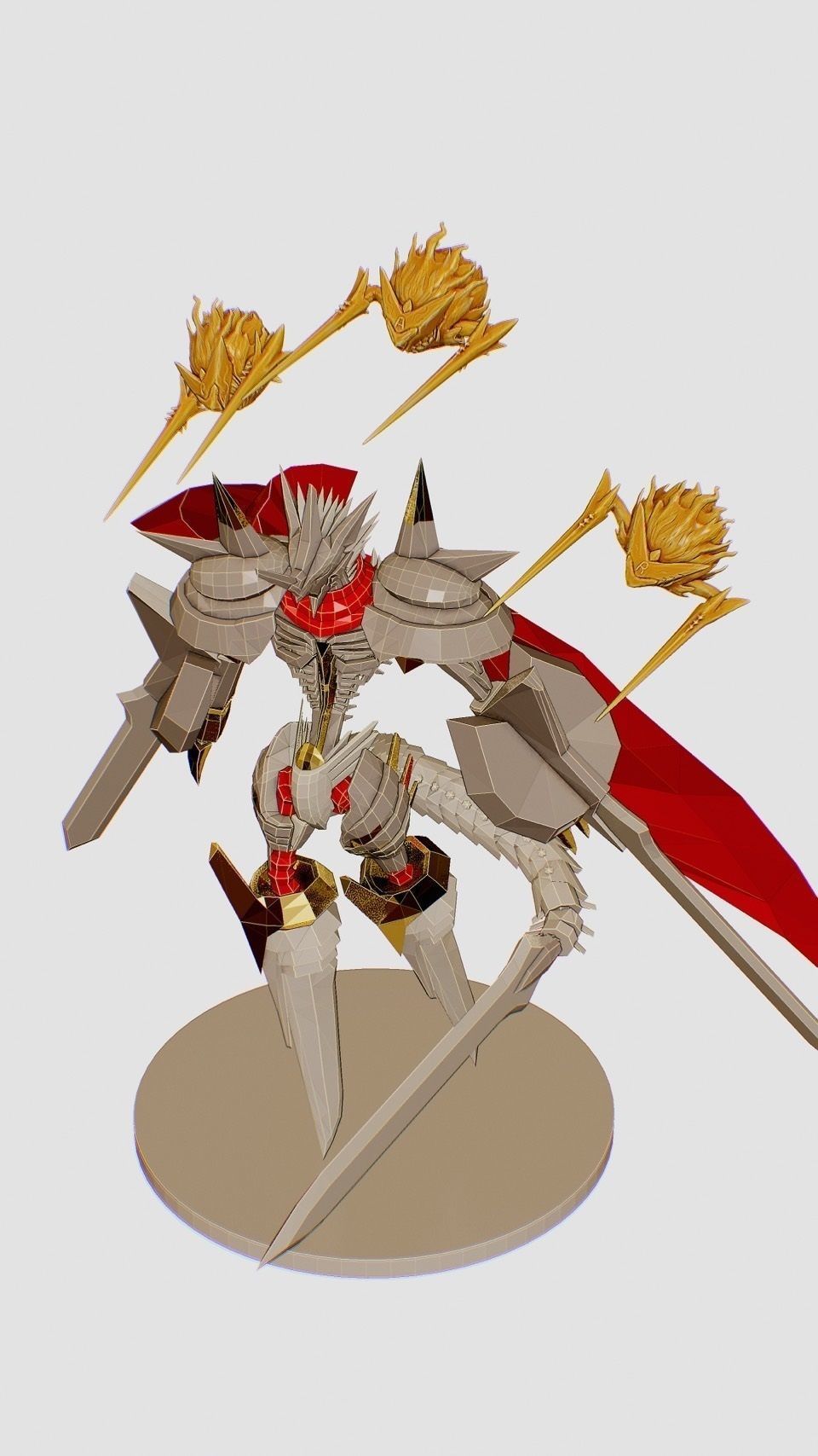 Jesmon sword wielding knight with cape 3D print model_9