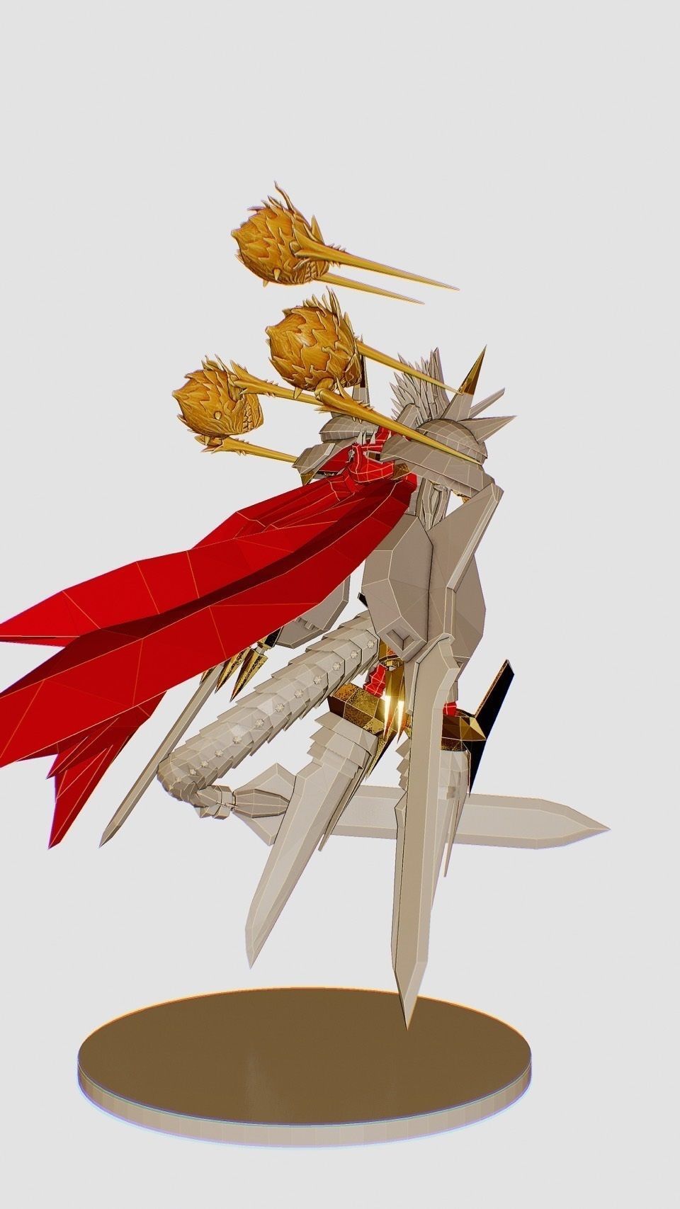 Jesmon sword wielding knight with cape 3D print model_7