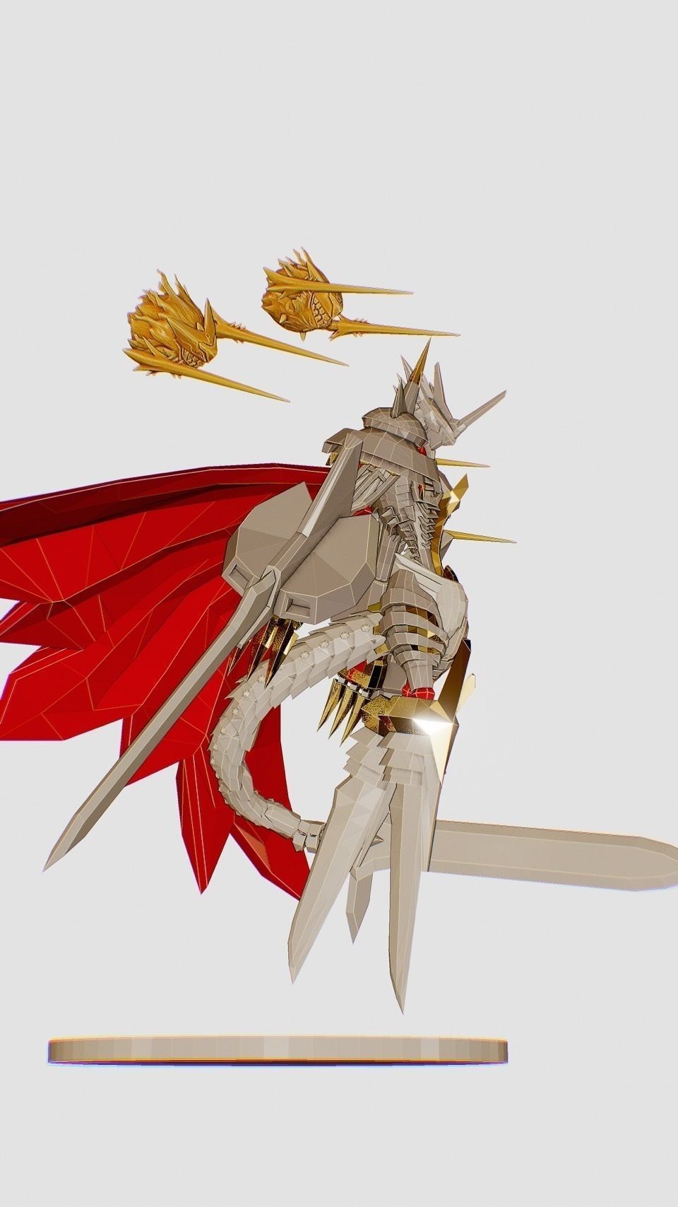 Jesmon sword wielding knight with cape 3D print model_6