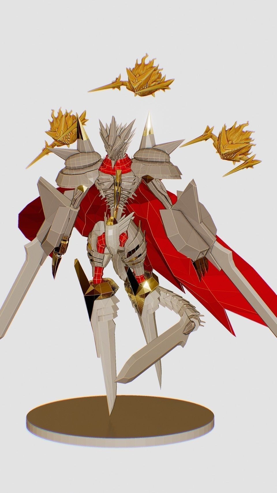 Jesmon sword wielding knight with cape 3D print model_1