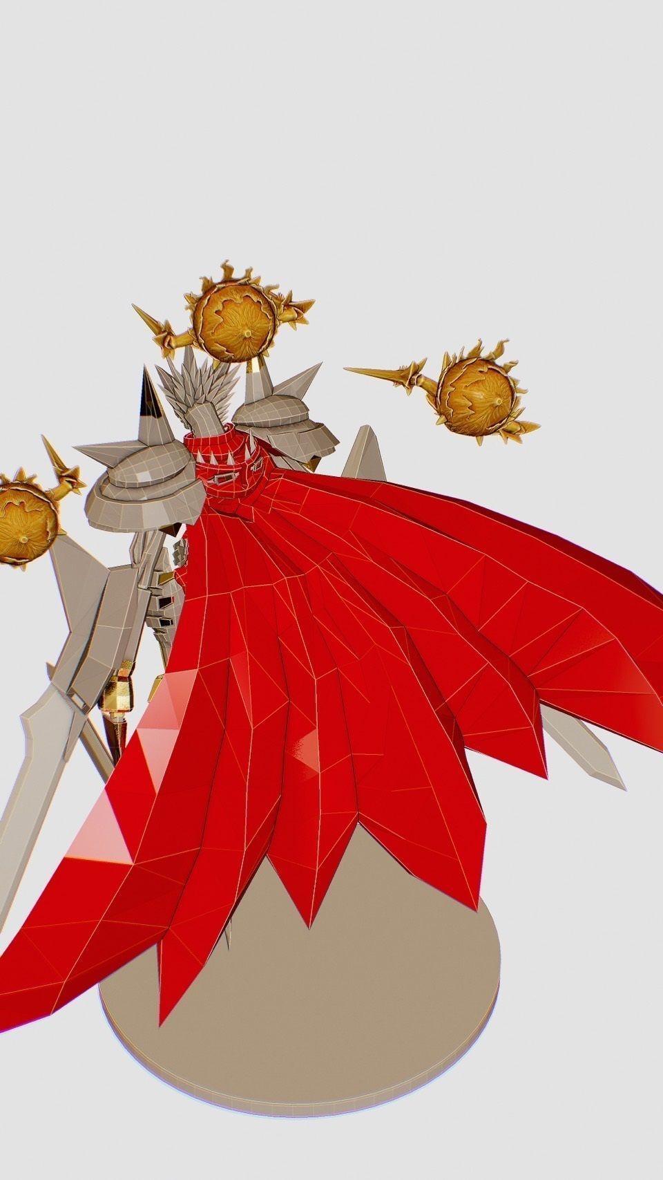 Jesmon sword wielding knight with cape 3D print model_4