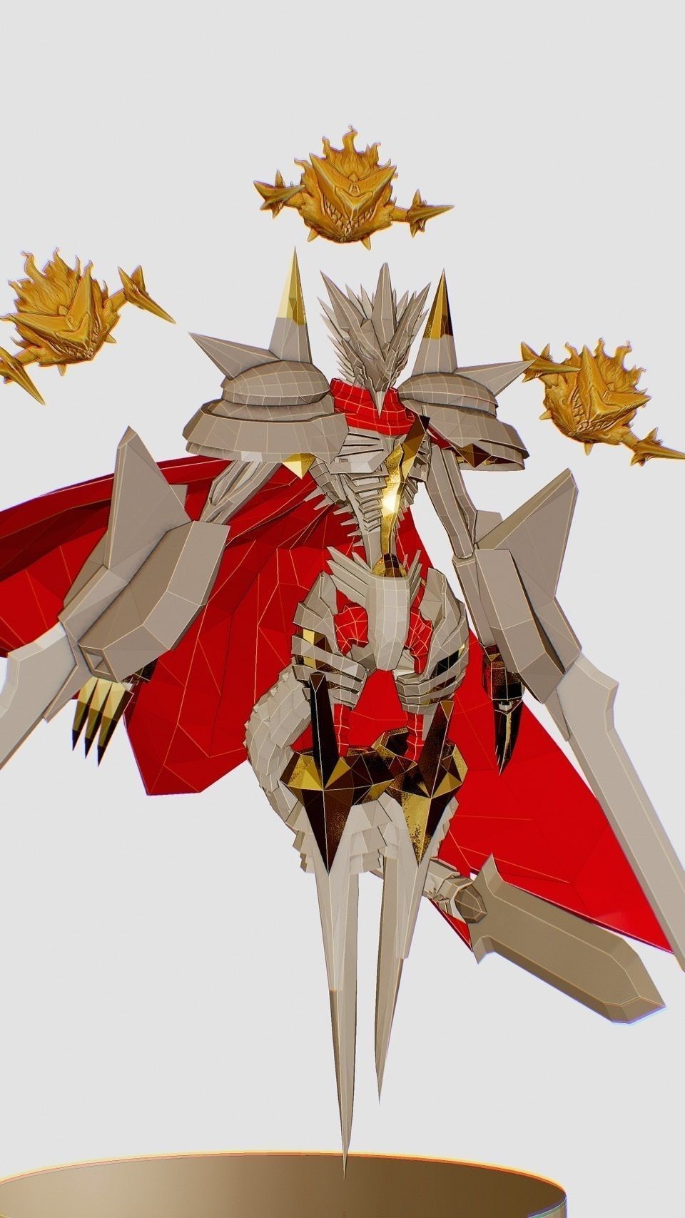 Jesmon sword wielding knight with cape 3D print model_3