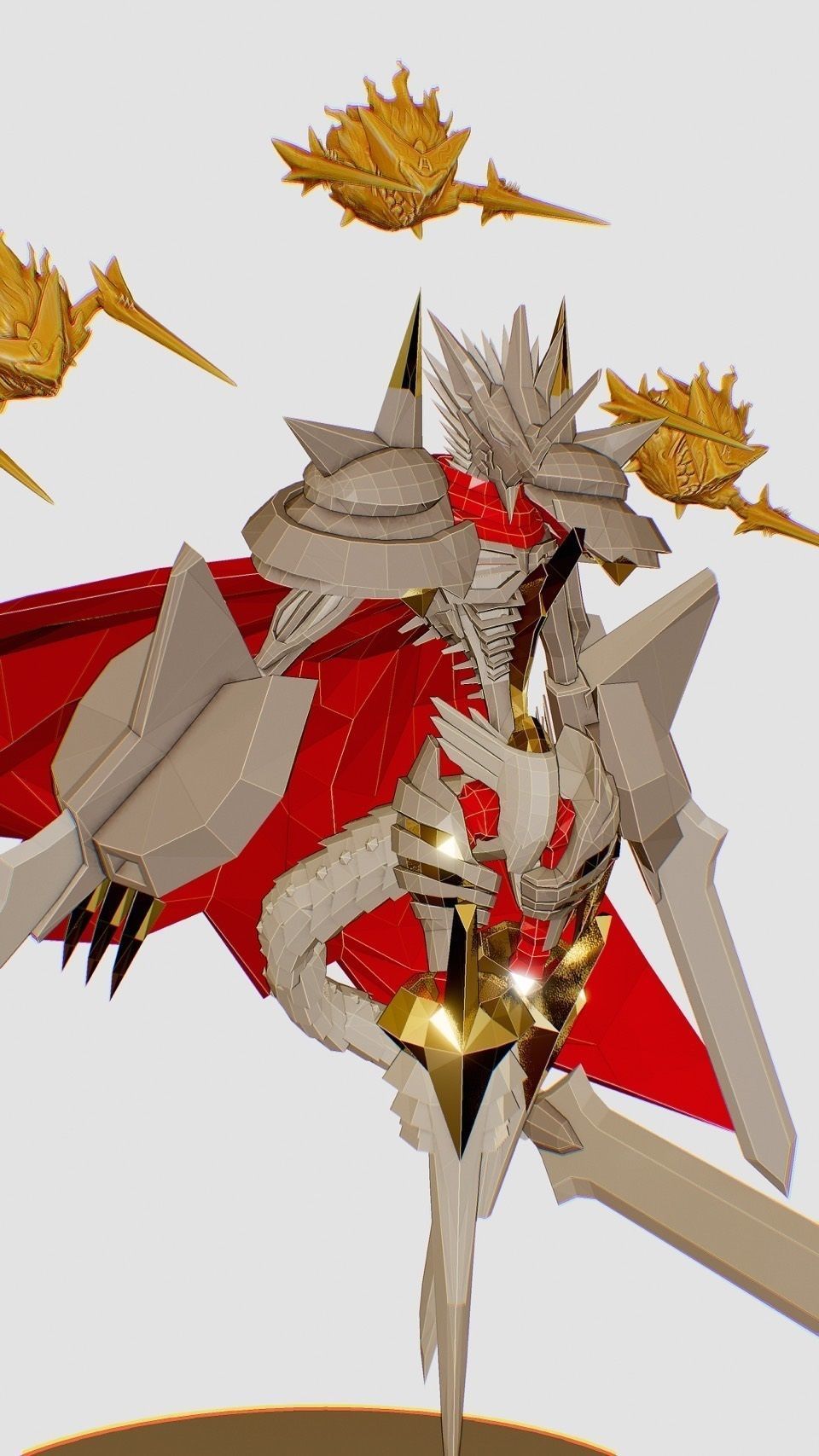 Jesmon sword wielding knight with cape 3D print model_2