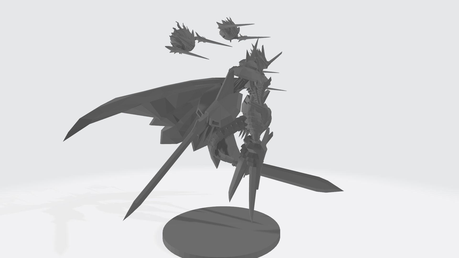 Jesmon sword wielding knight with cape 3D print model_12