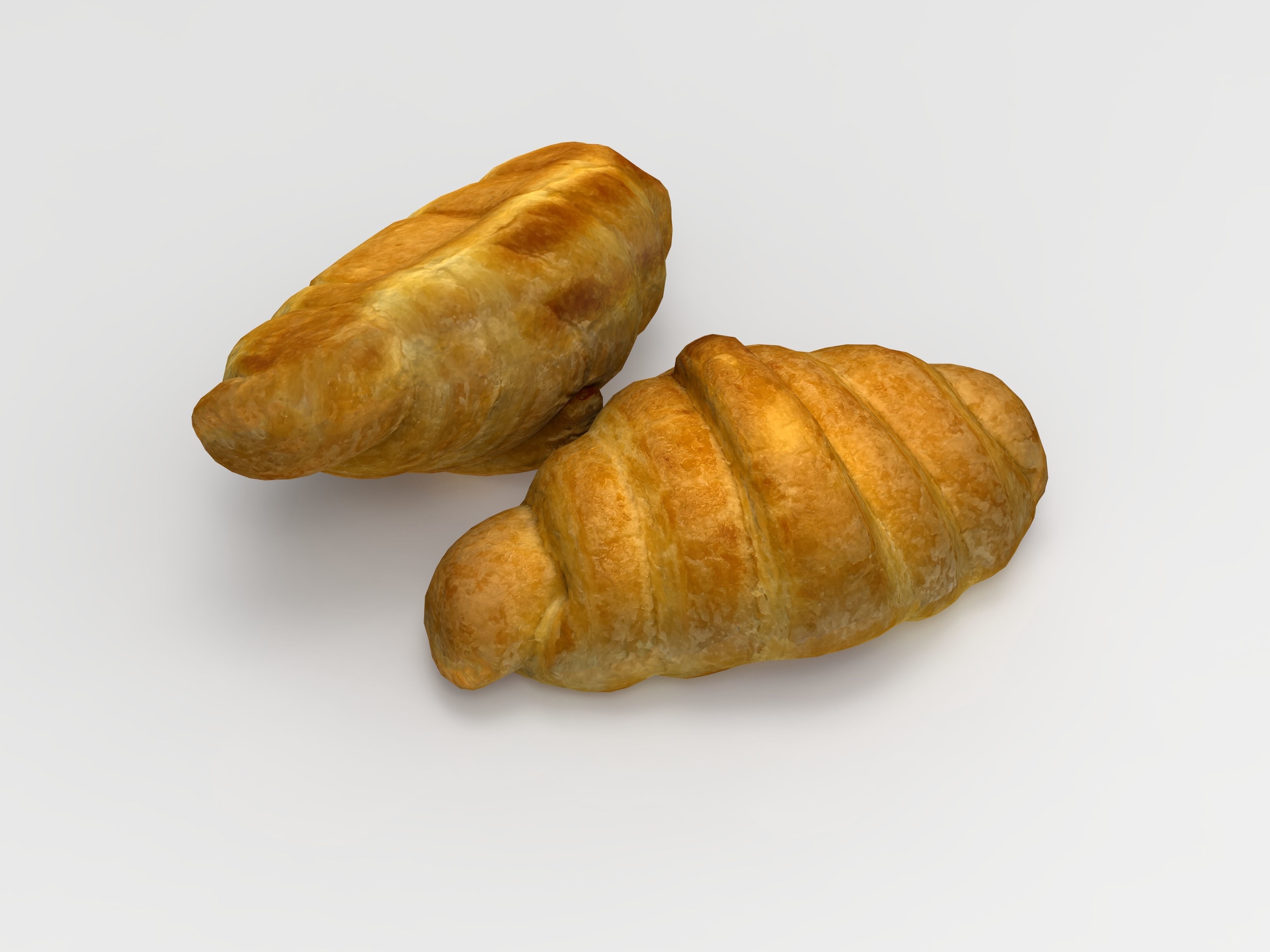 Croissant two croissants Low-poly 3D model_3