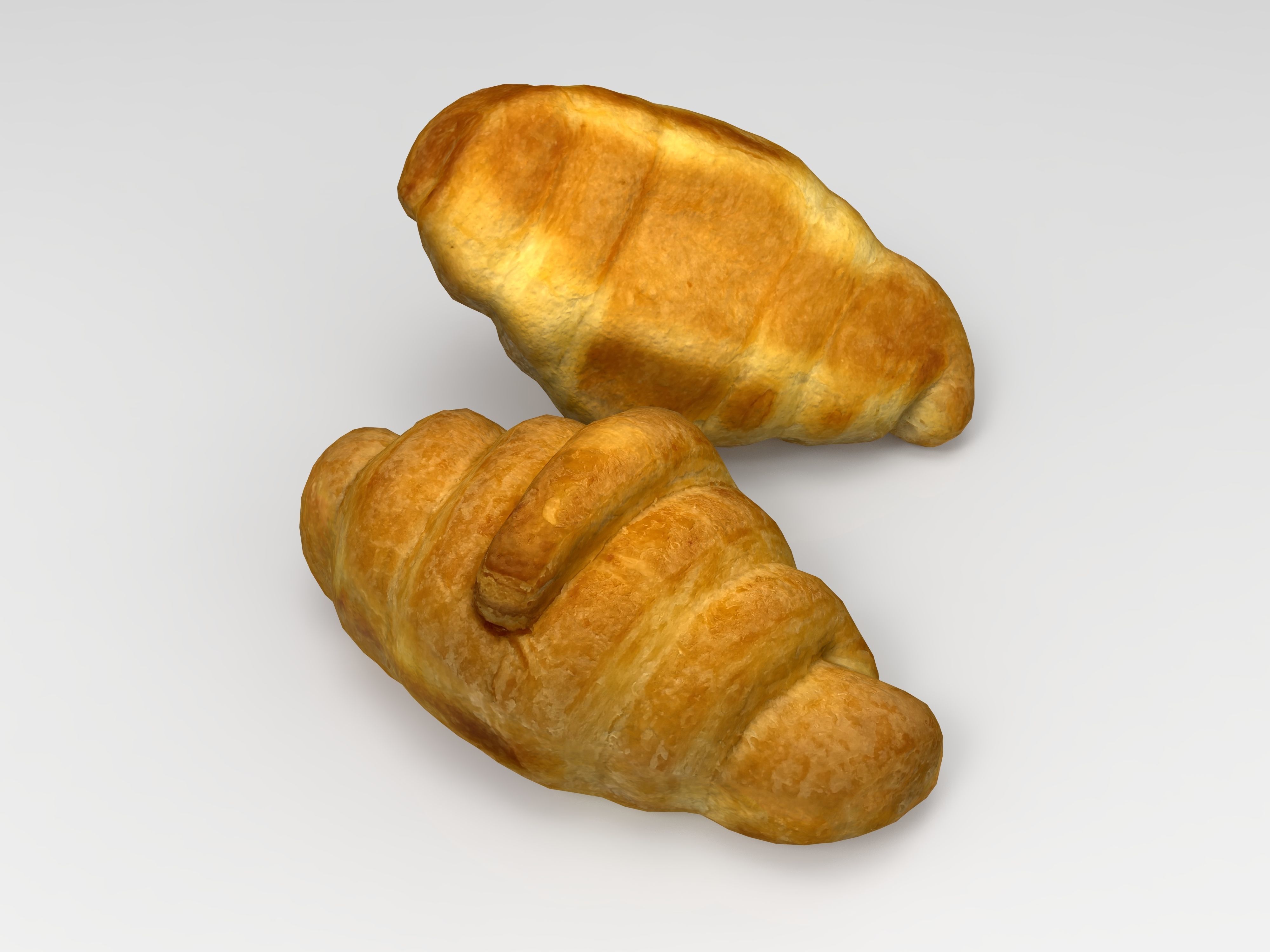 Croissant two croissants Low-poly 3D model_11