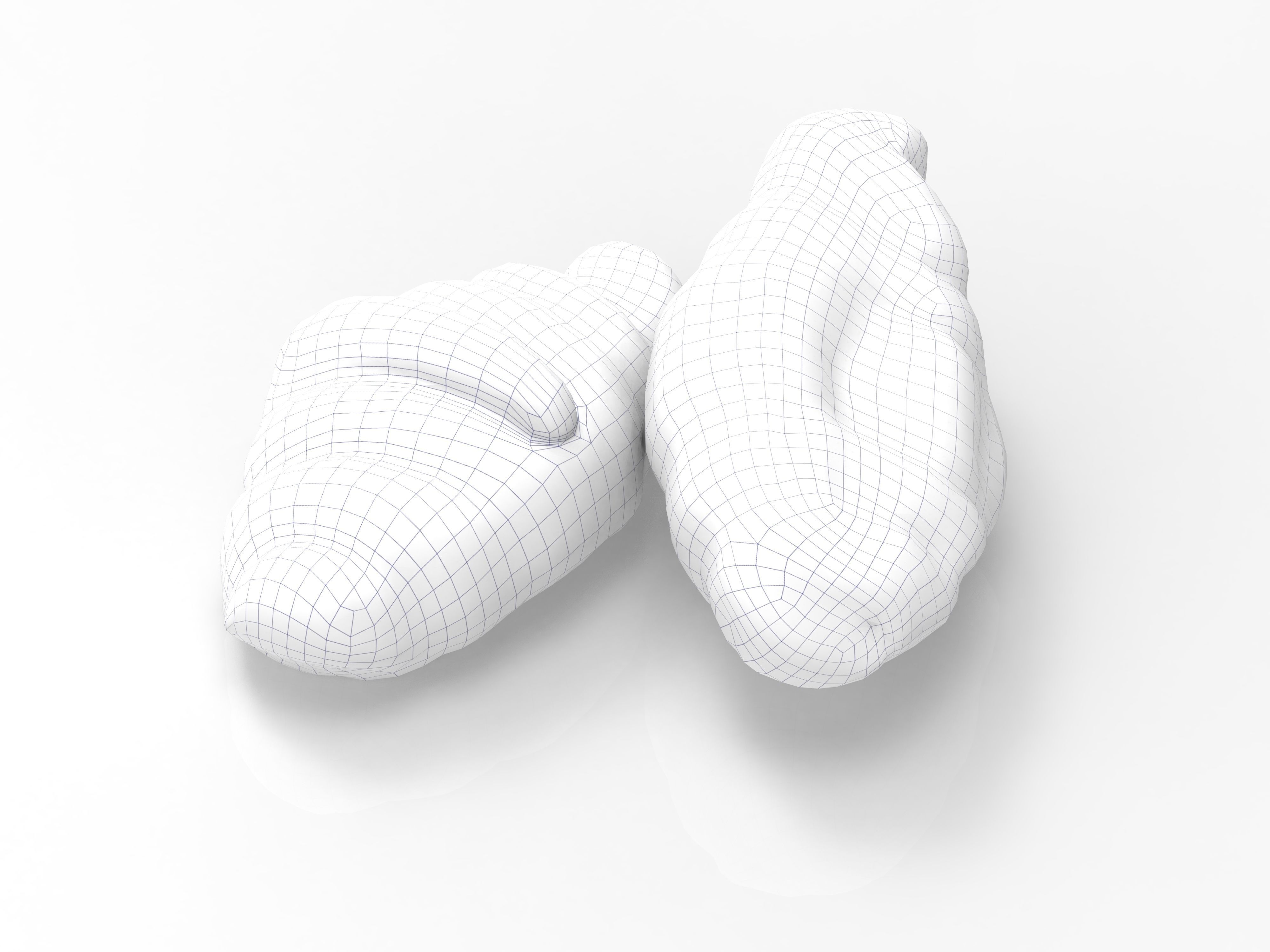 Croissant two croissants Low-poly 3D model_8