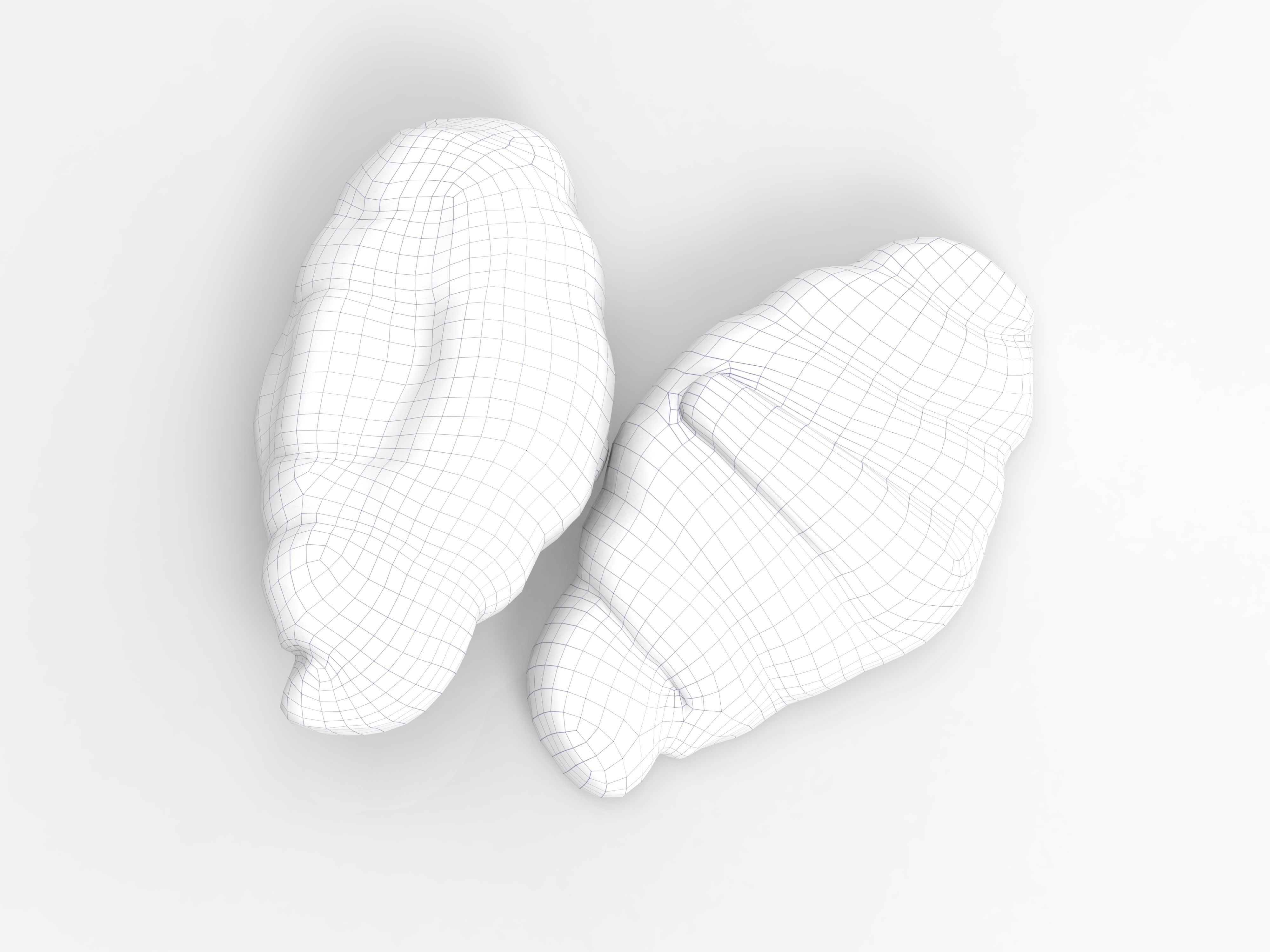 Croissant two croissants Low-poly 3D model_2