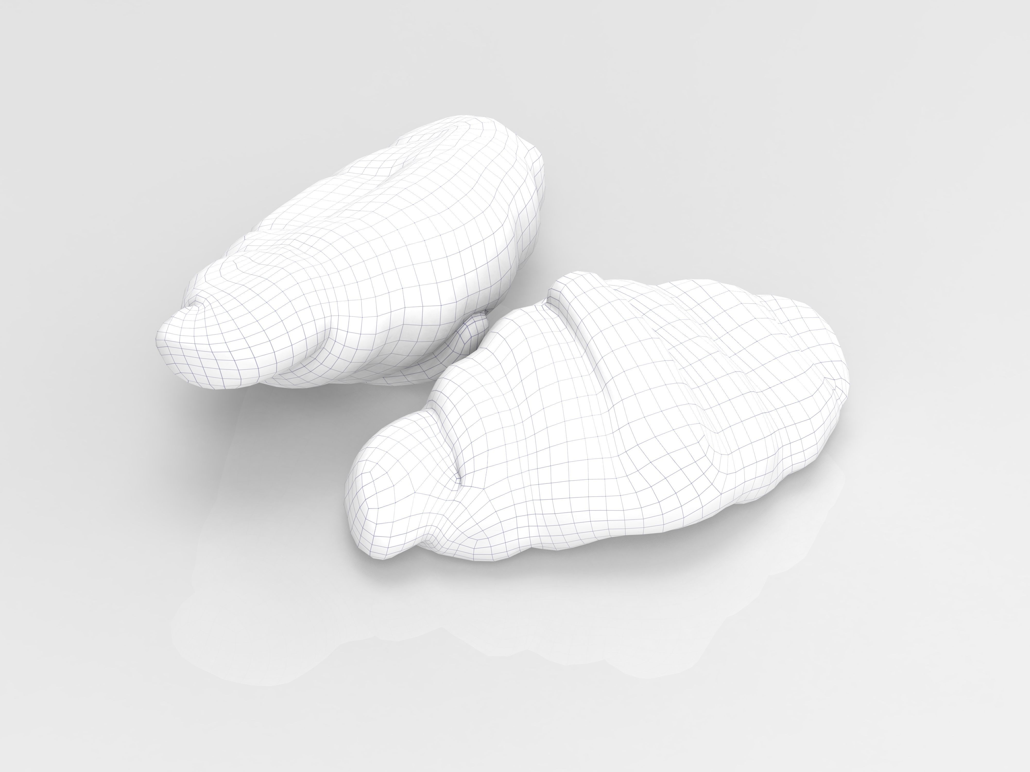 Croissant two croissants Low-poly 3D model_4