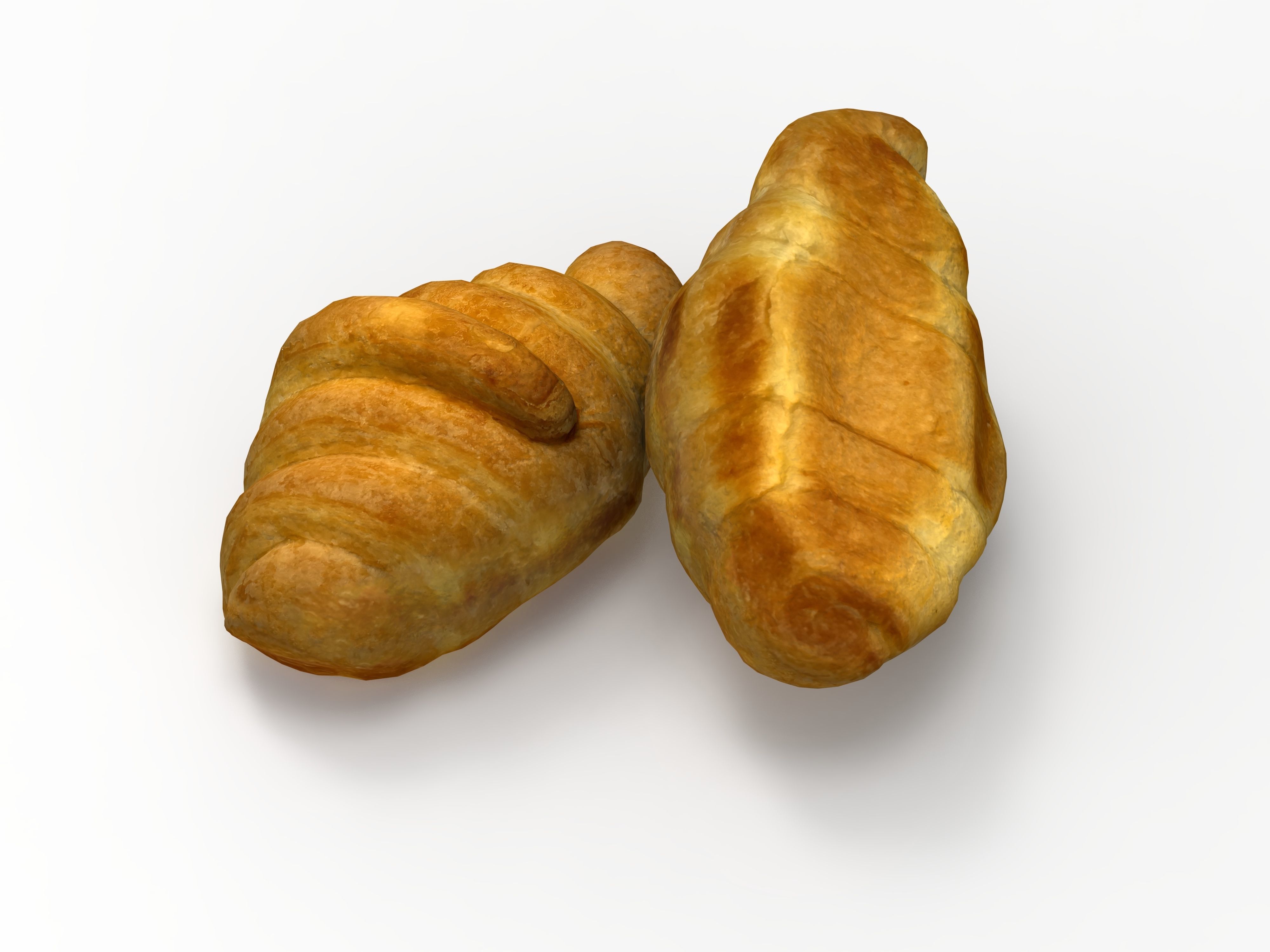 Croissant two croissants Low-poly 3D model_7