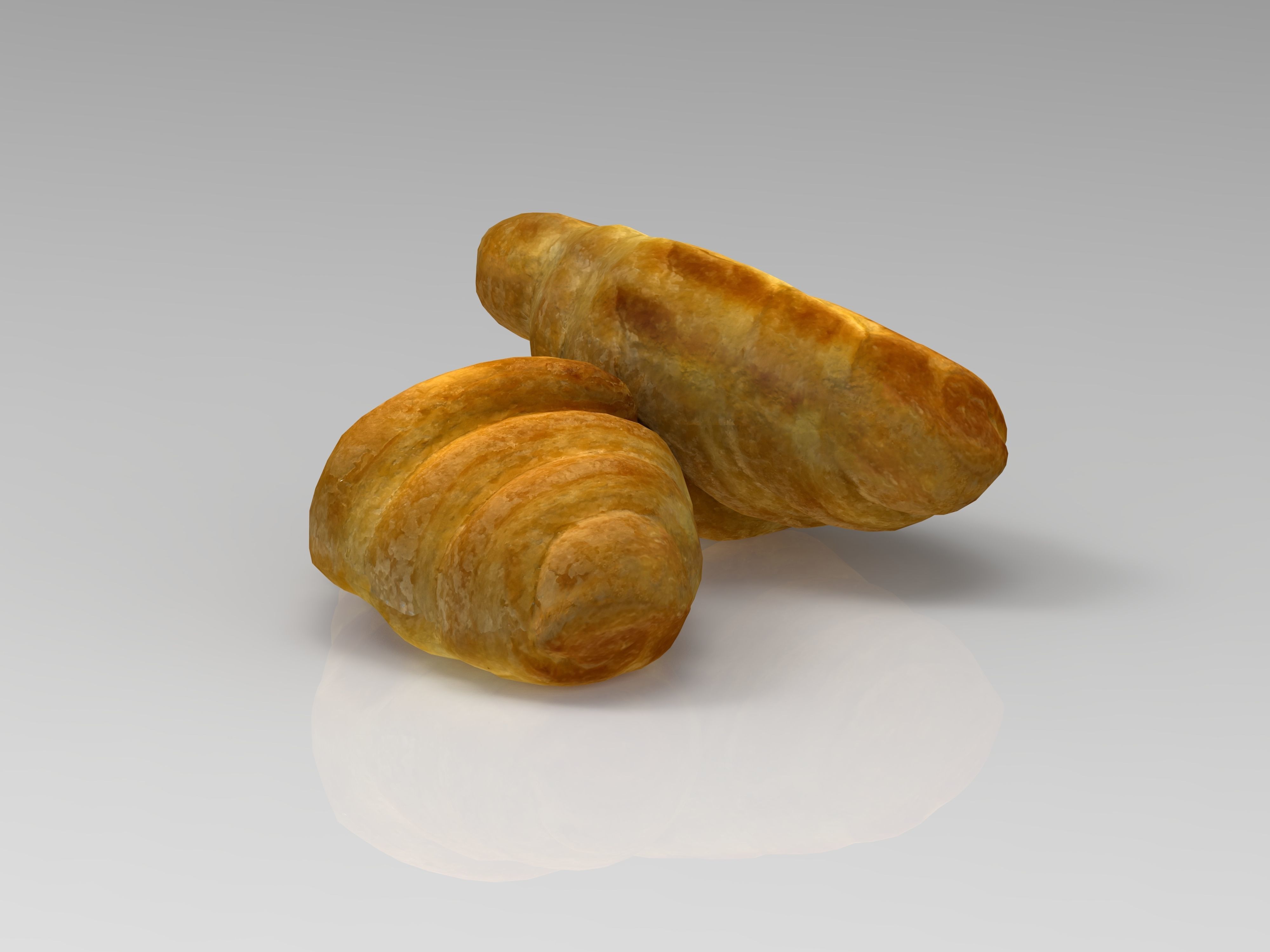Croissant two croissants Low-poly 3D model_5