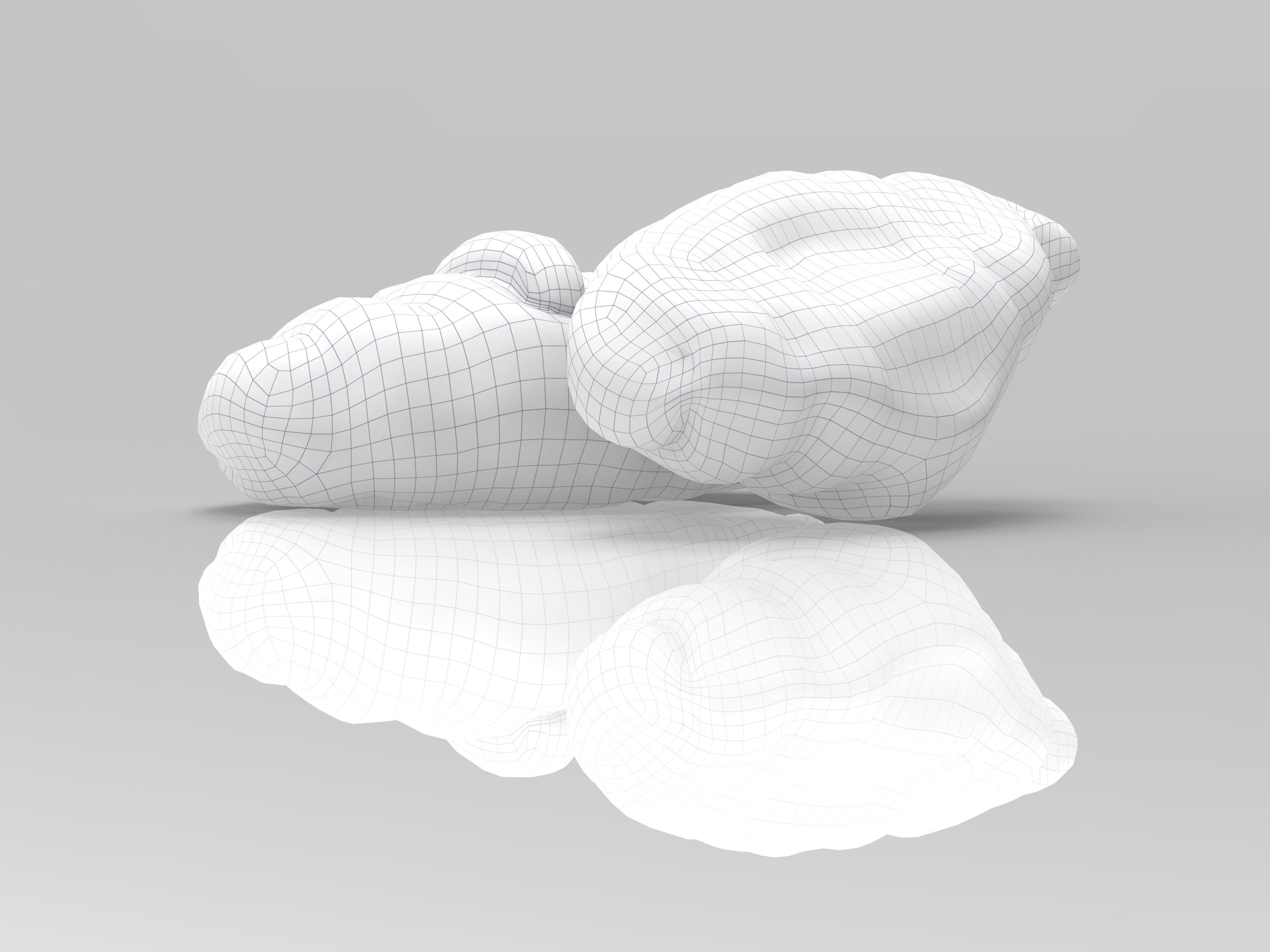 Croissant two croissants Low-poly 3D model_10