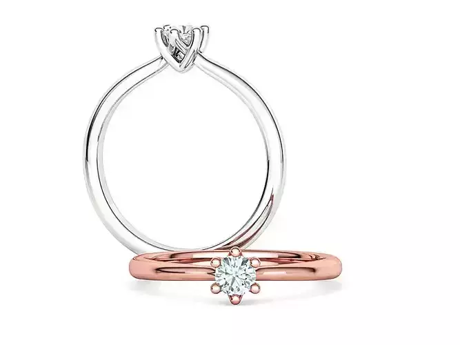 Evelyn 6claw Solitaire Ring 4mm stone 3dmodel 3D print model