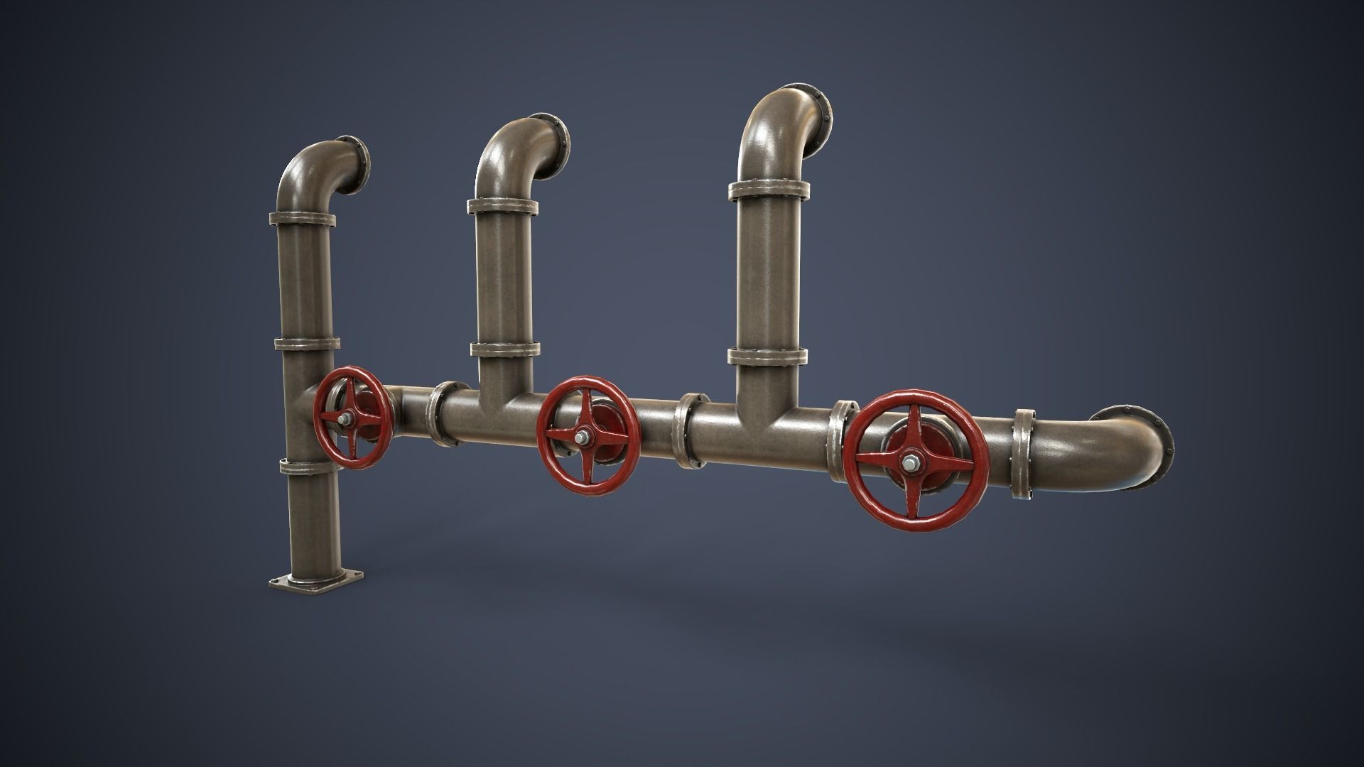 Modular Pipes Low-poly 3D model_13