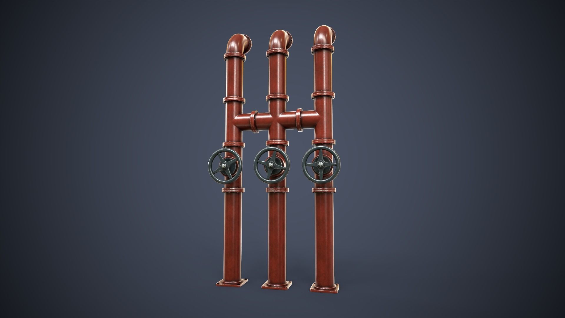 Modular Pipes Low-poly 3D model_18