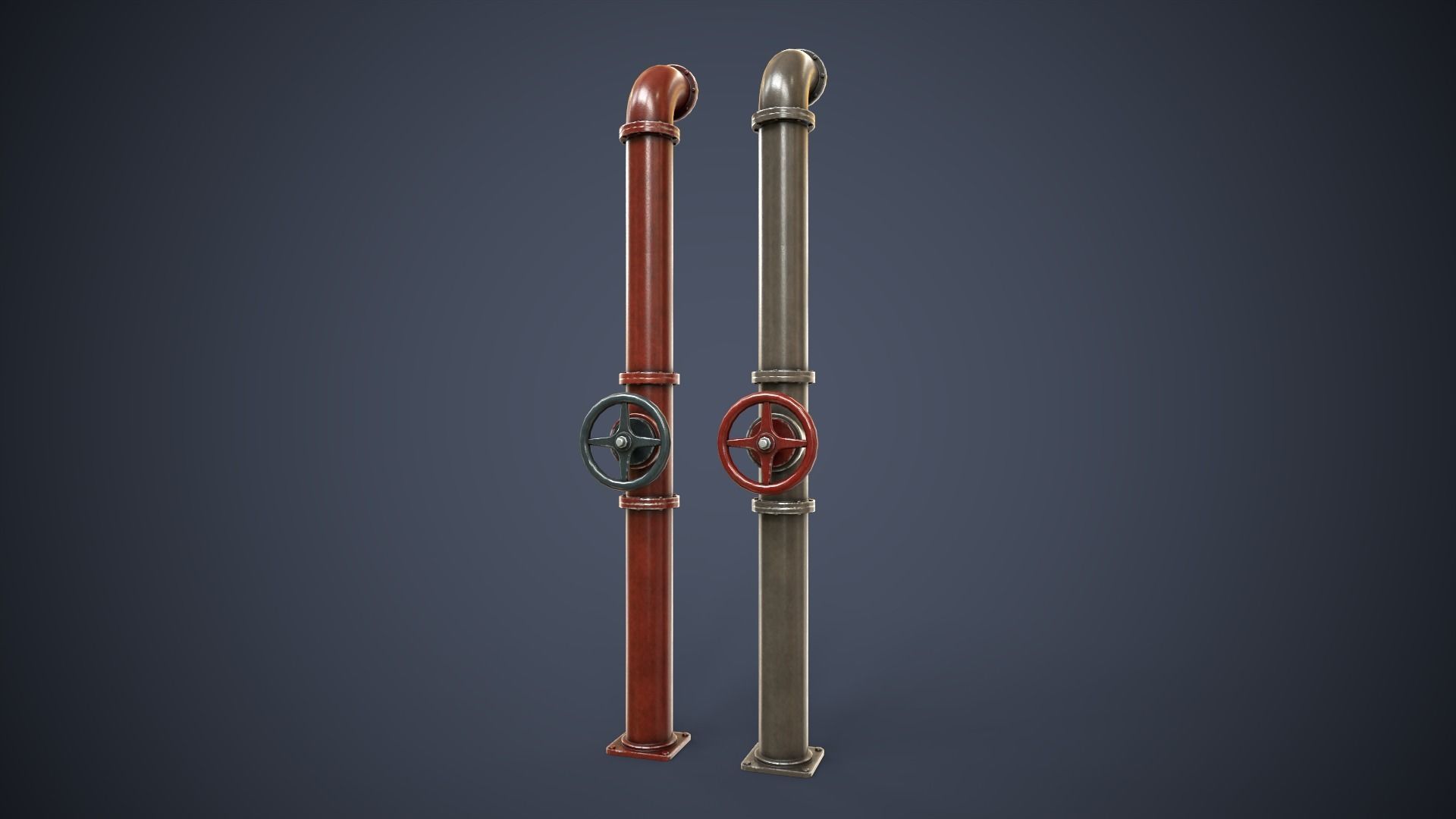 Modular Pipes Low-poly 3D model_15