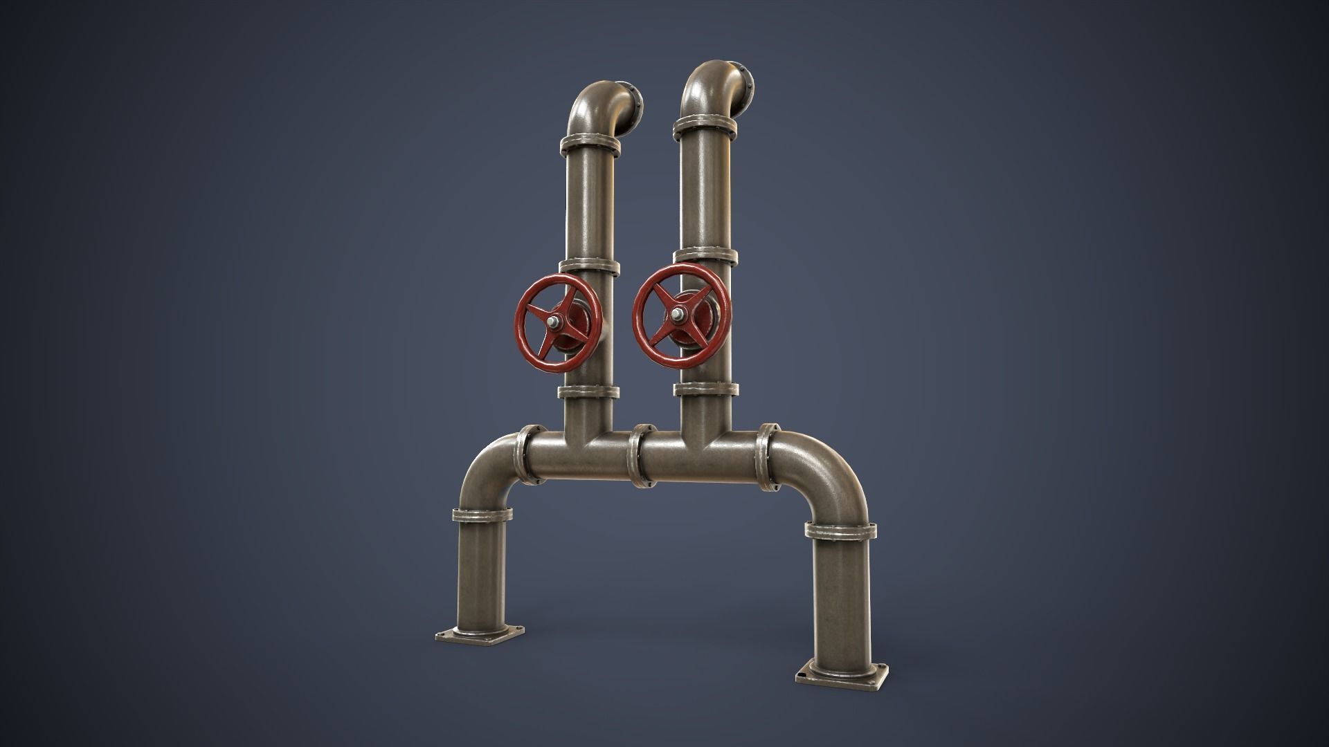 Modular Pipes Low-poly 3D model_17