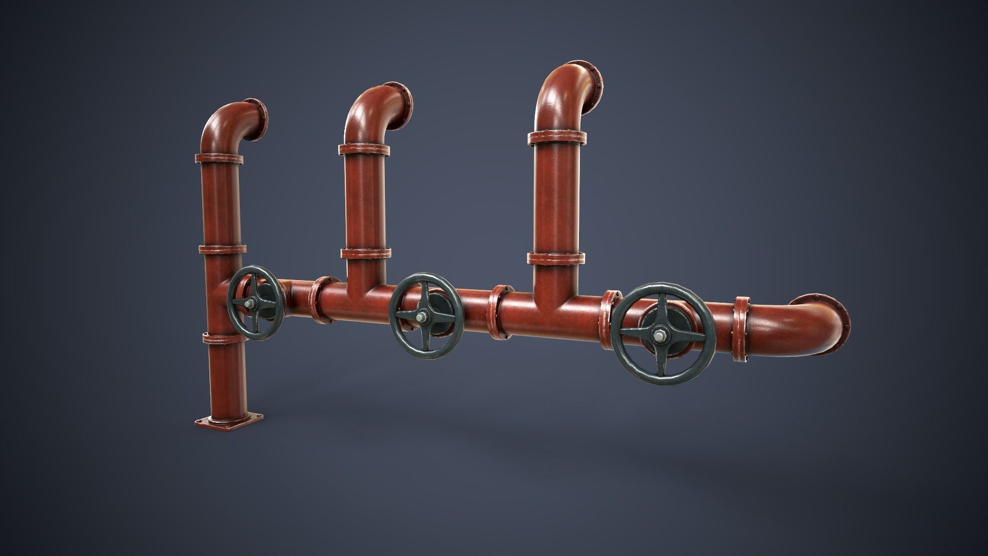 Modular Pipes Low-poly 3D model_12