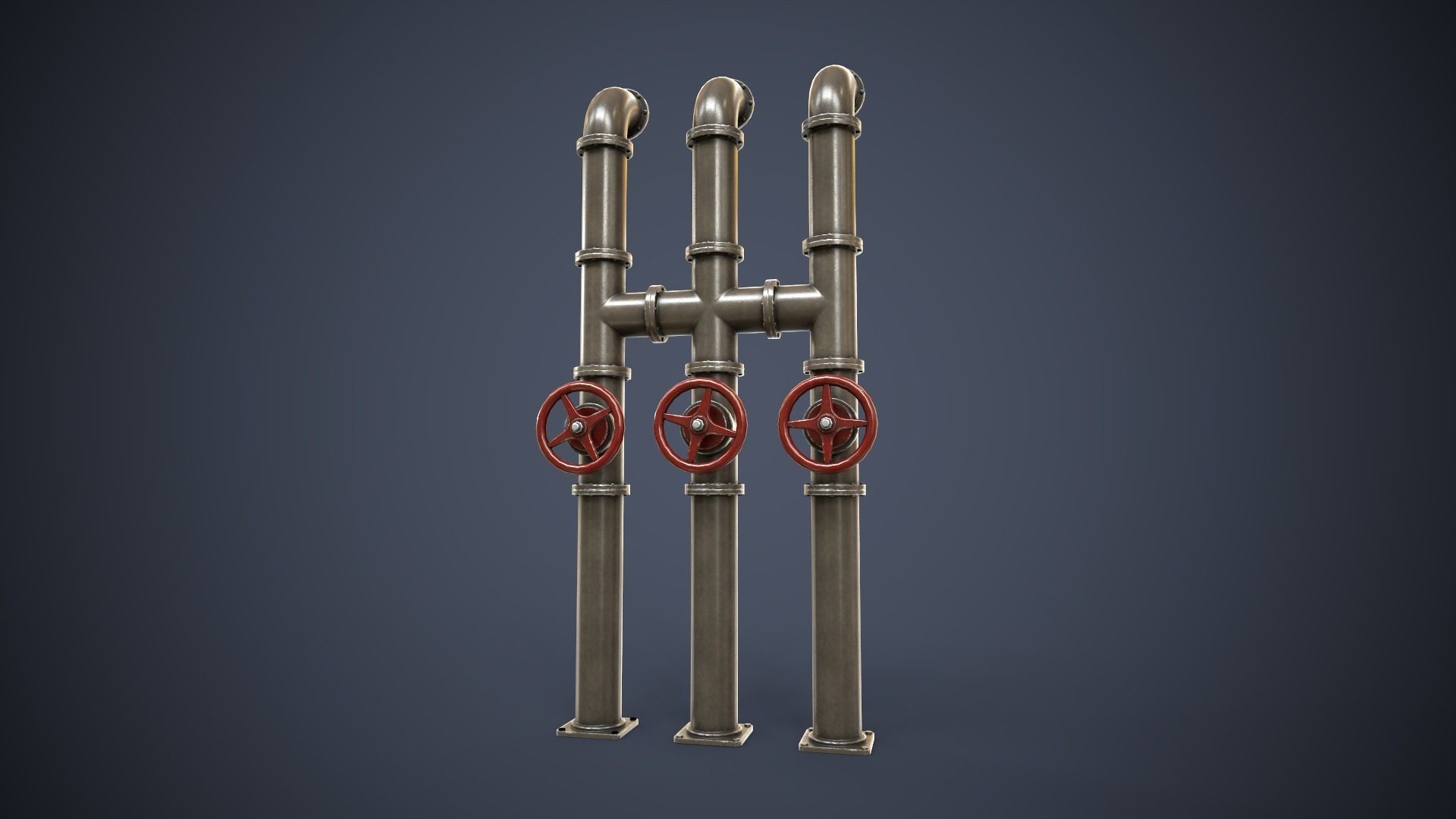 Modular Pipes Low-poly 3D model_19