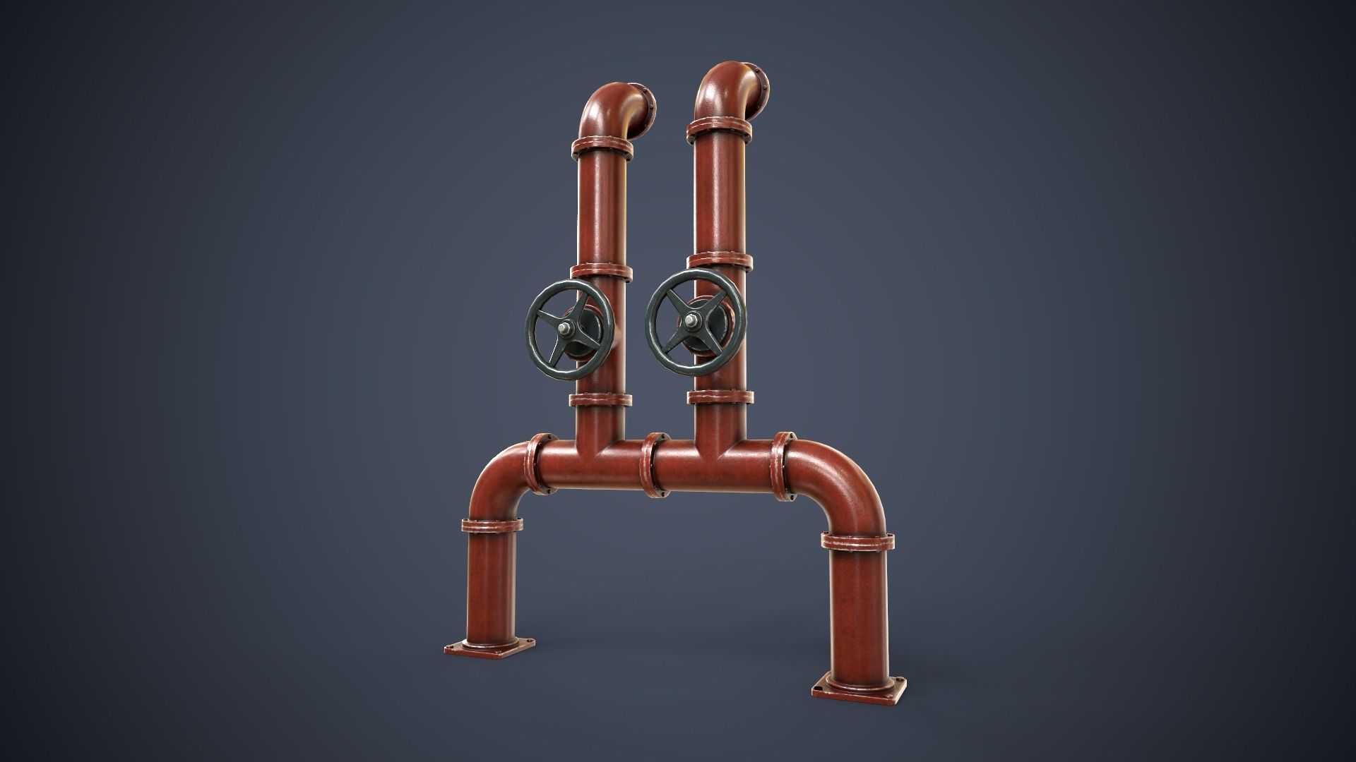 Modular Pipes Low-poly 3D model_16